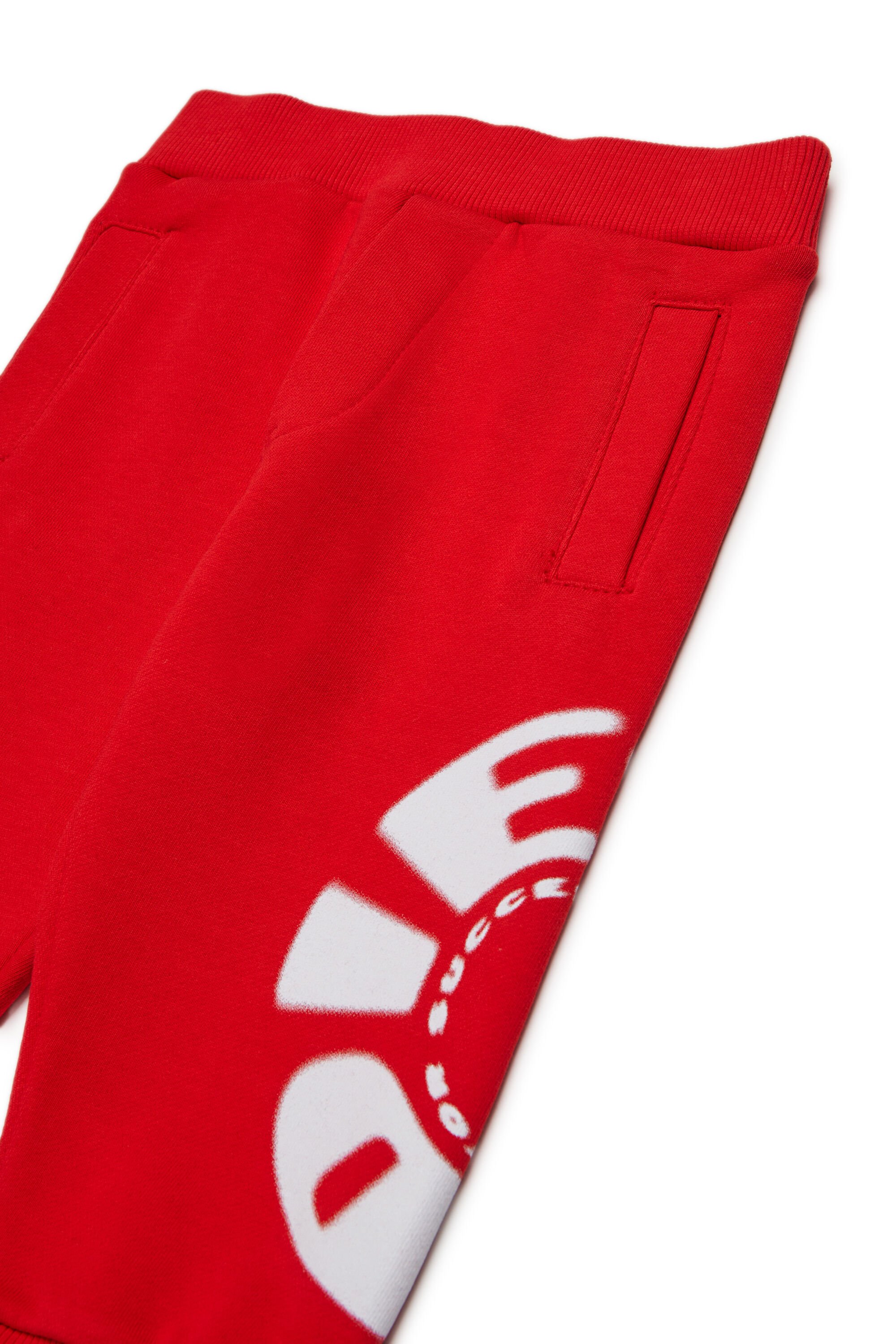 Diesel - PRAVONB, Male's Cotton pants with printed logo in レッド - 3
