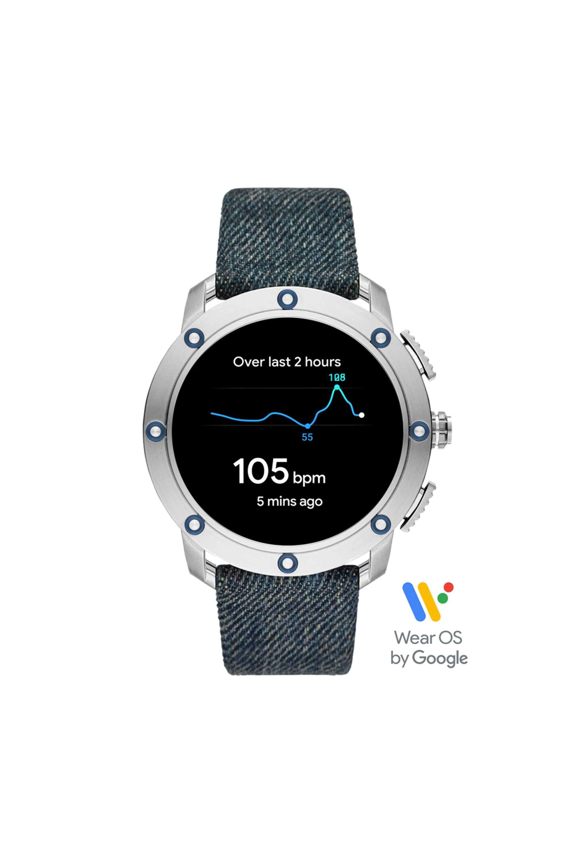 Diesel - DZT2015, Male's Axial Smartwatch - Blue Denim in ブルージーンズ - 6