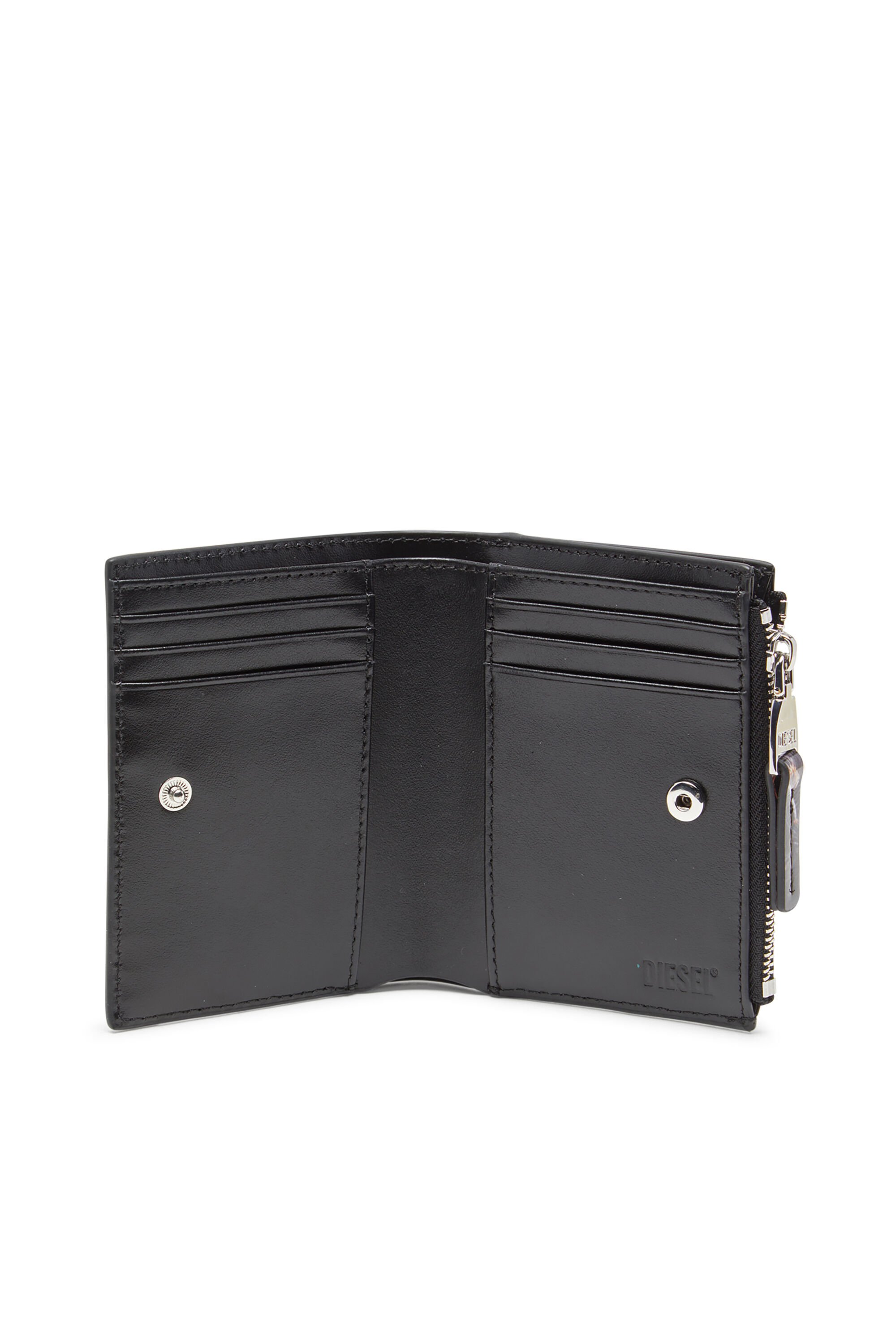 Diesel - PLAY BI-FOLD ZIP II, Female's 二つ折りウォレット in ブラック/ブラウン - 3