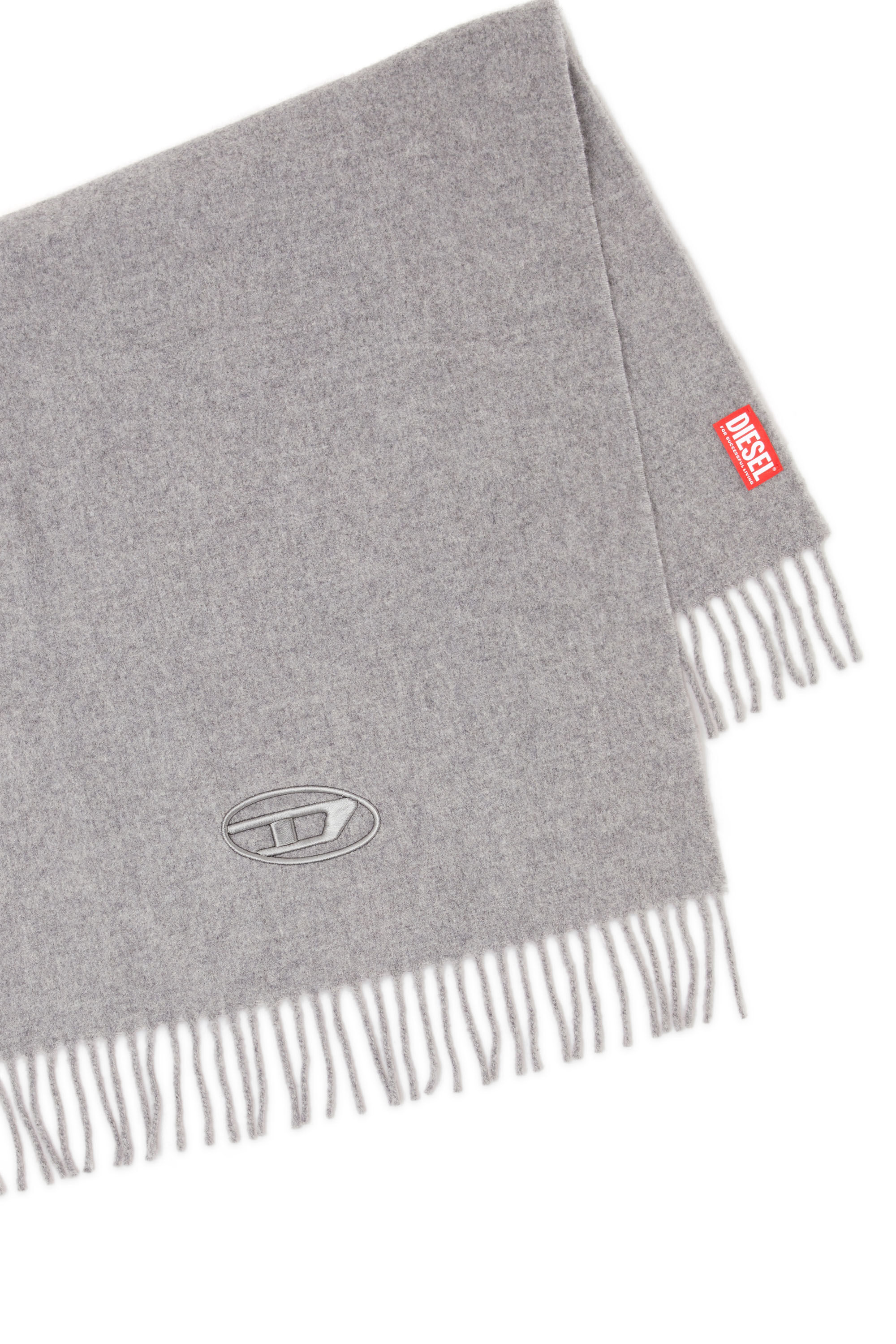 人気ショップ scarf Wool-blend S-IMON-D with logo｜グレー｜メンズ D Oval 小物