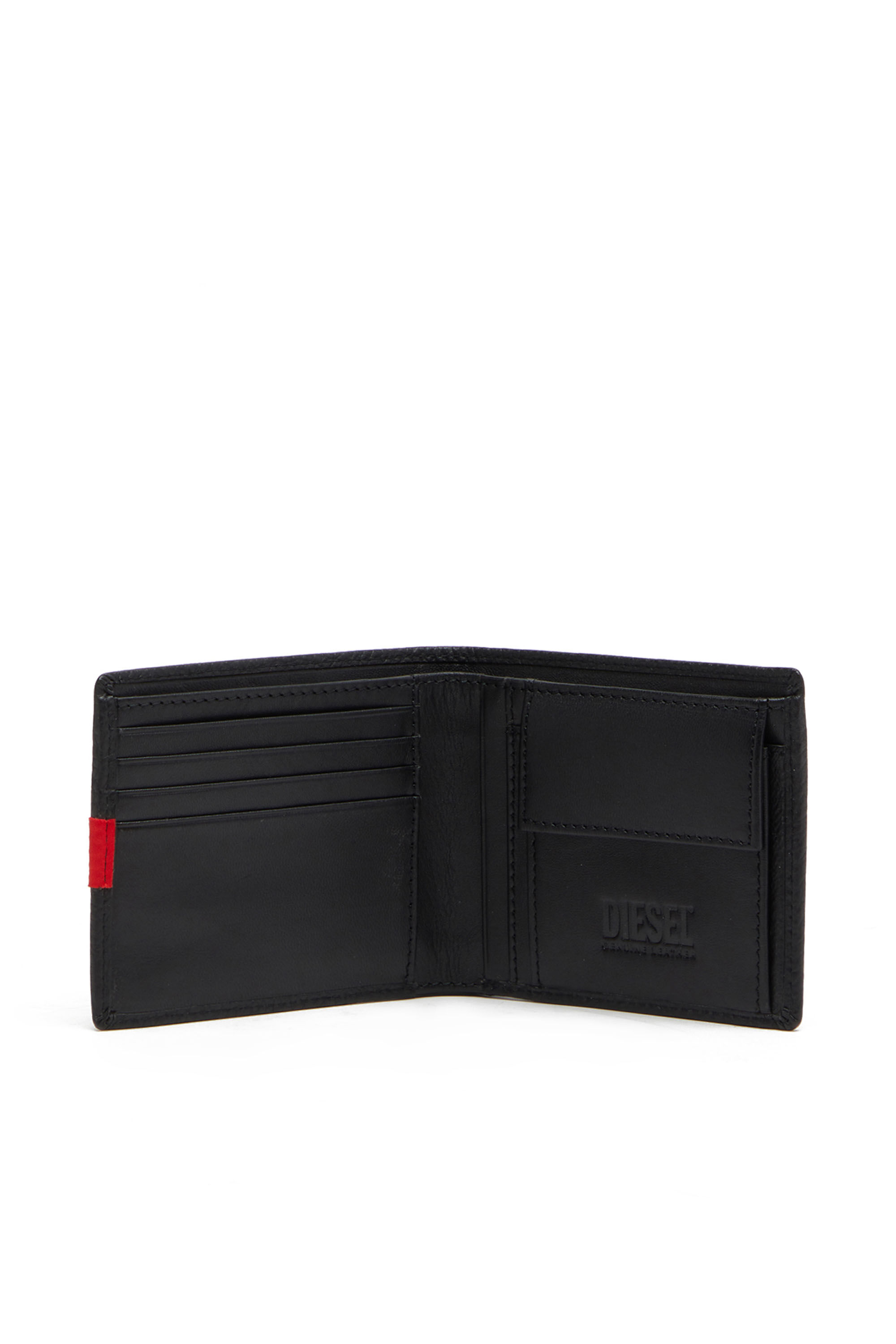 Diesel - BI-FOLD COIN S, Male's カウレザー 二つ折りウォレット in ブラック - 3