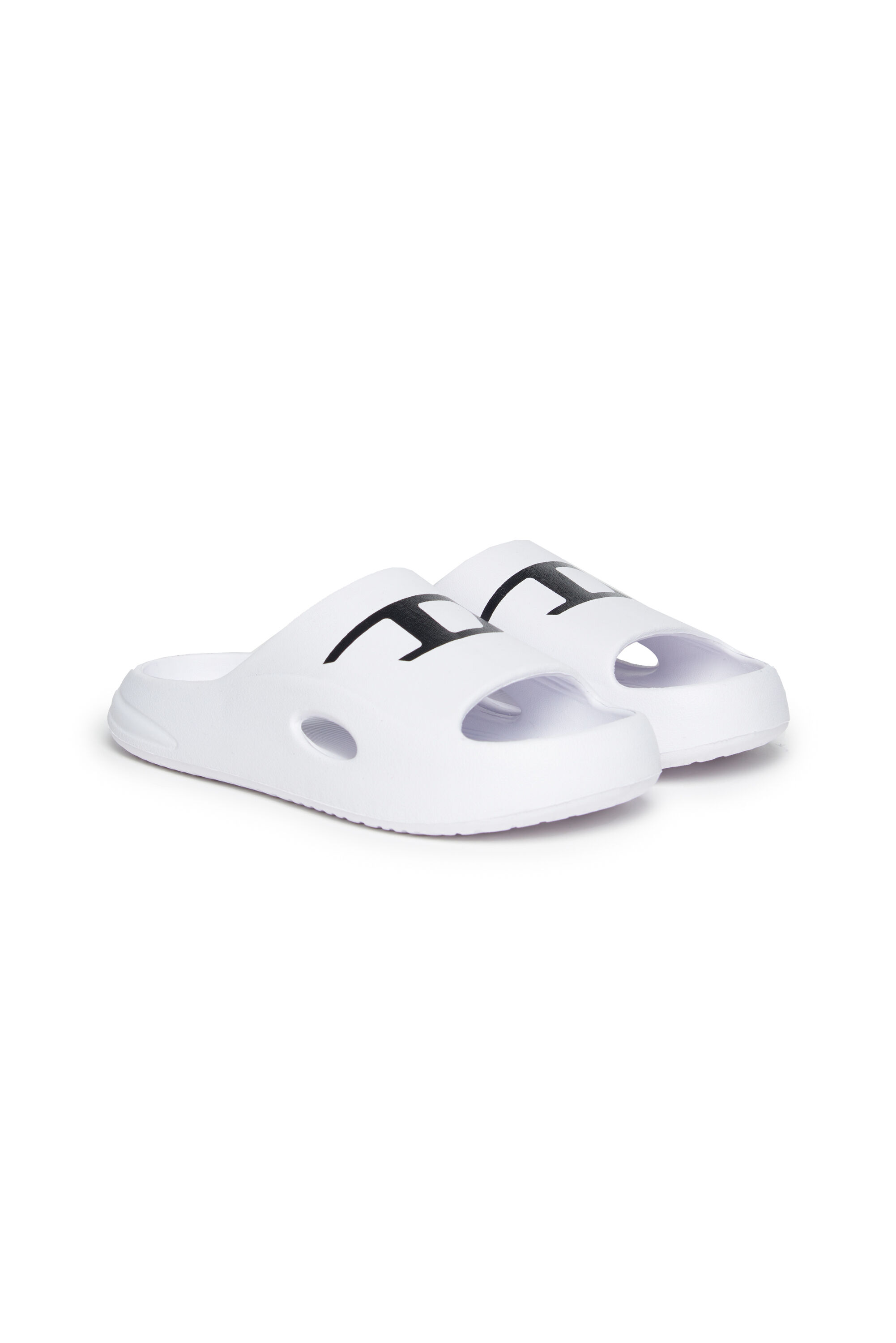 SA-CHUNCKY D Slide sandals with D logo print｜ホワイト