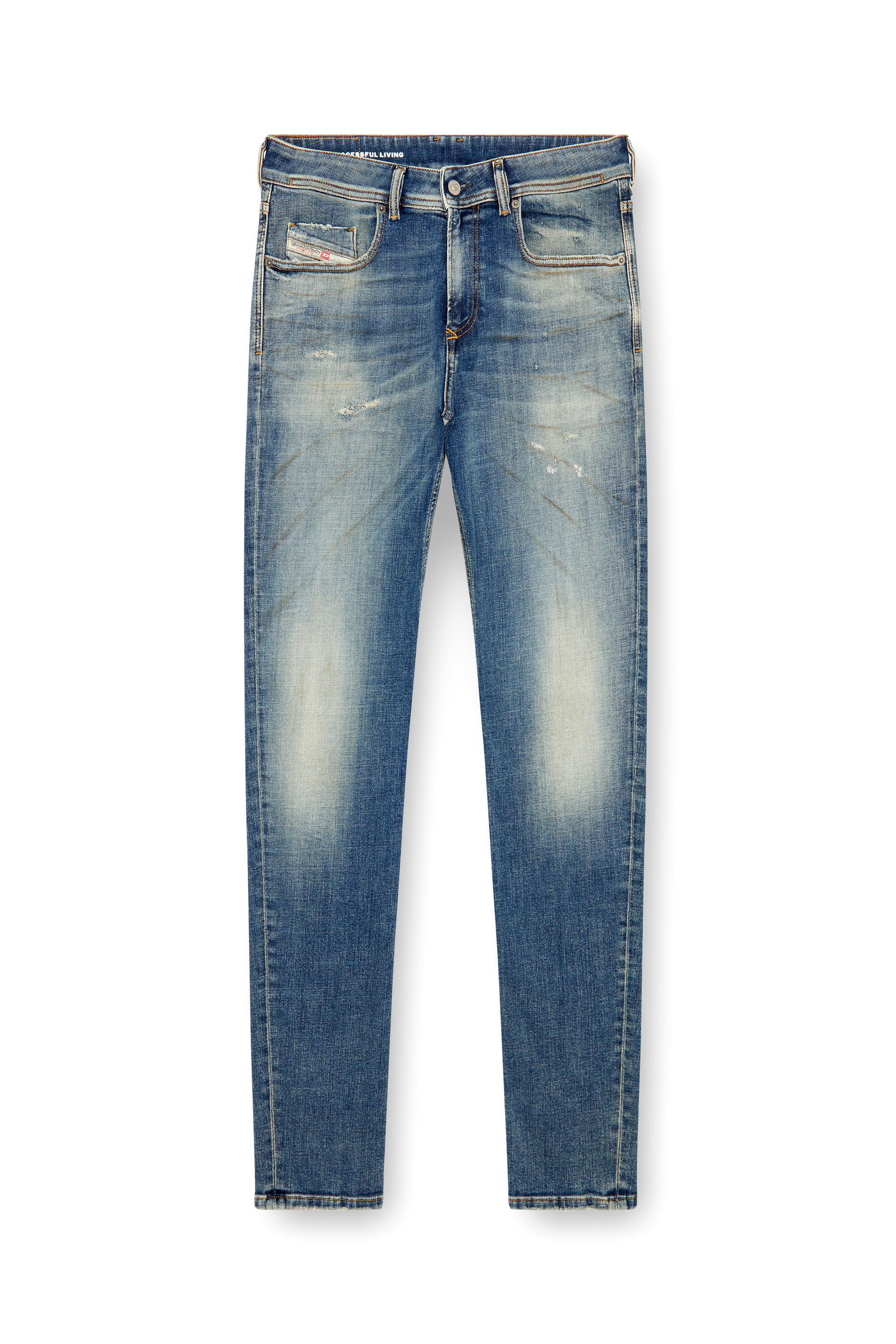 Diesel - Male's Skinny Jeans 1979 Sleenker 09J22, ミディアムブルー - 2
