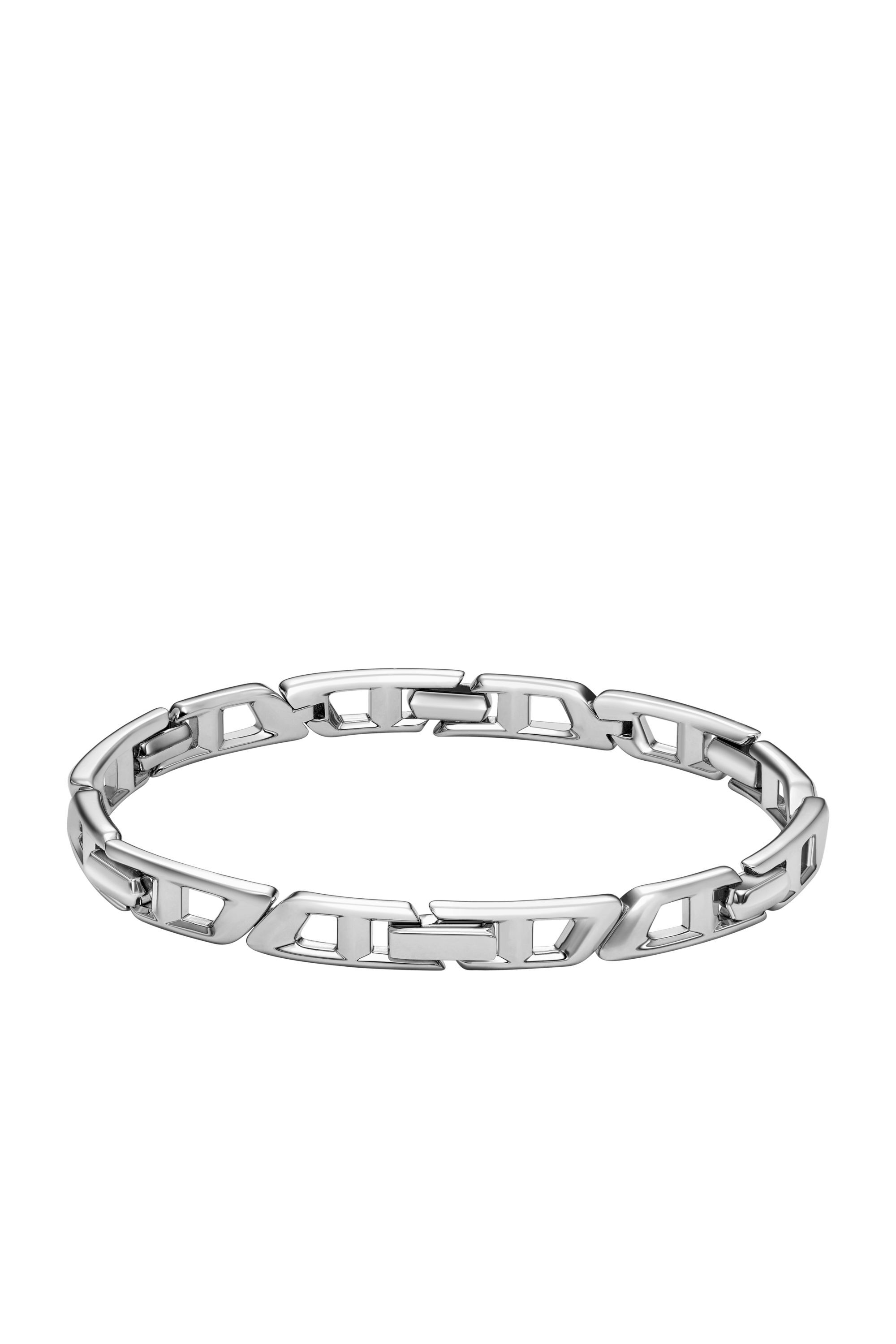 Men's Oval D Logo Chain Bracelet | Silver | Diesel