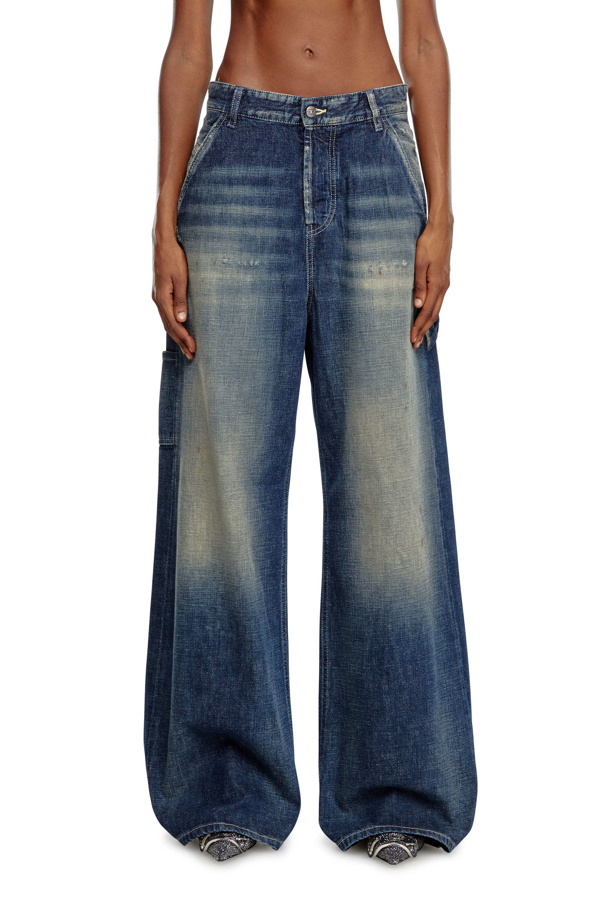 Diesel - Female's Relaxed Jeans 1996 D-Sire 09J91, ダークブルー - 3