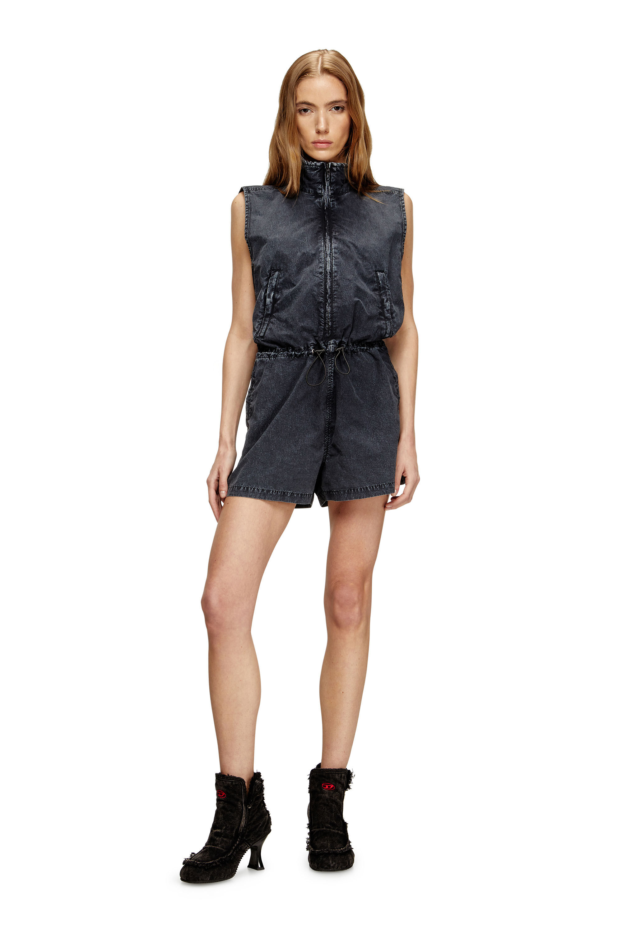 Diesel - J-ANNET, Female's Playsuit in treated nylon in ダークブルー - 1