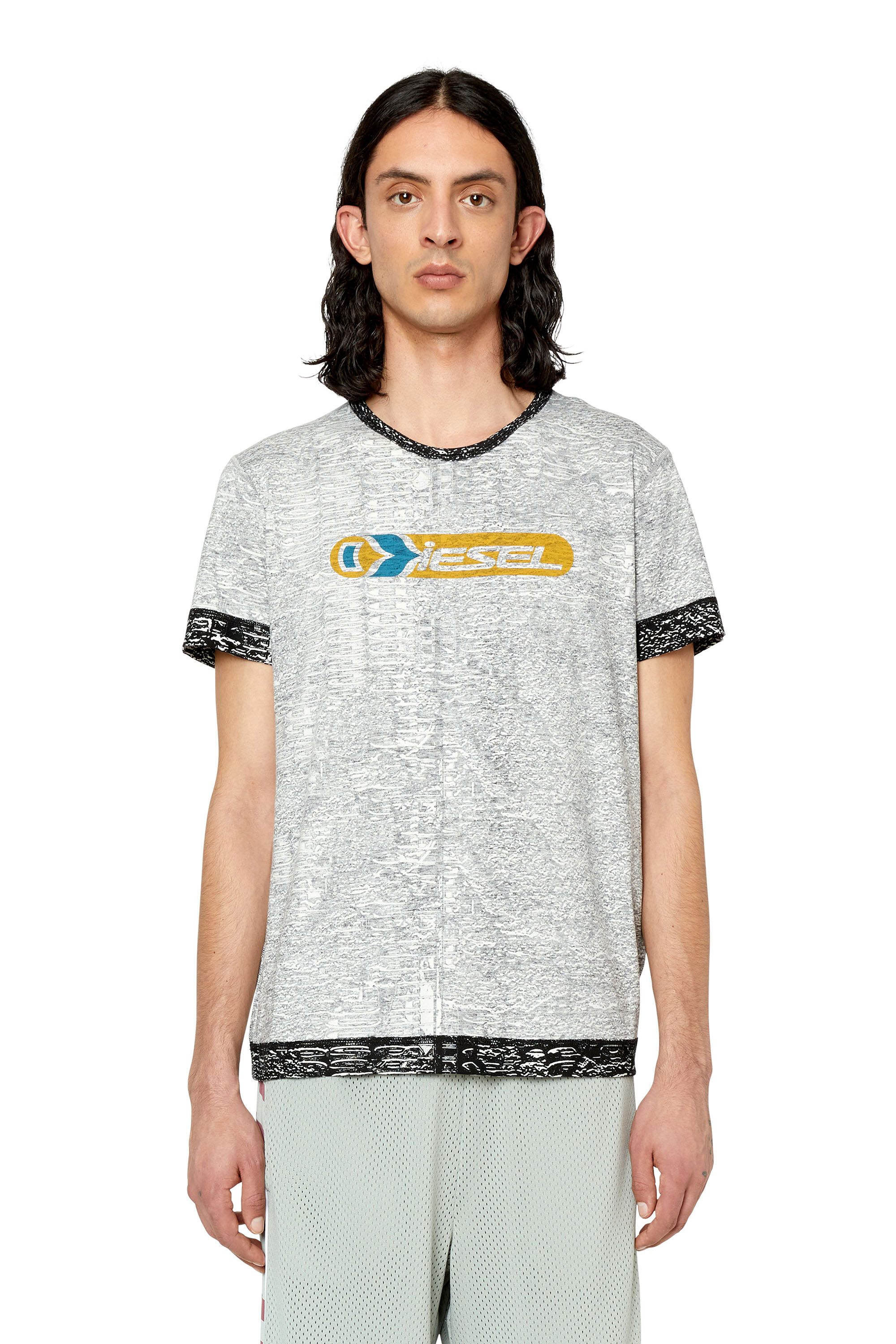 Diesel - T-INYSIDE, Male's Tシャツ 半そで オールオーバープリント in グレー - 3