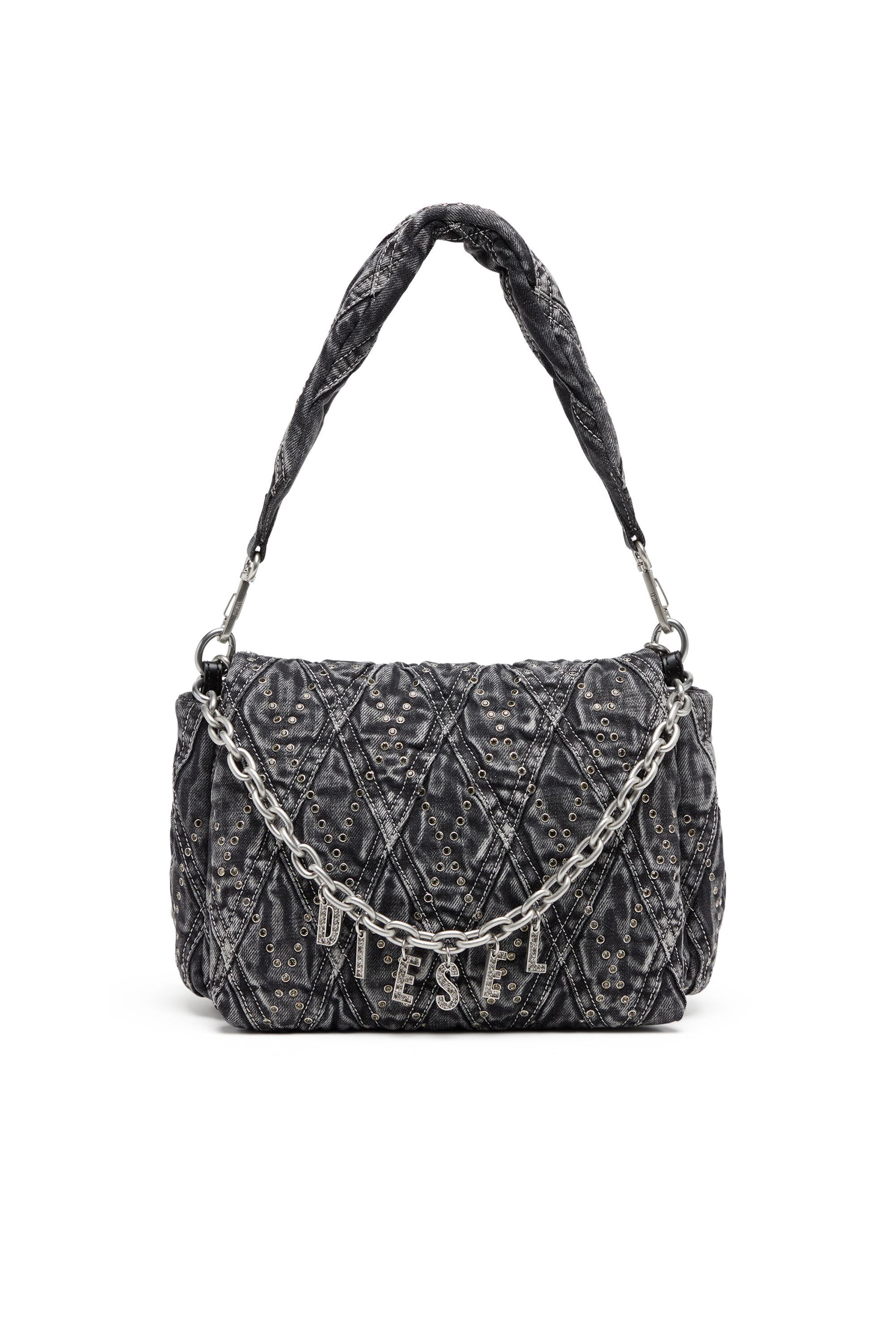 Diesel - CHARM-D SHOULDER M, Female's デニムショルダーバッグM in ブラック - 2