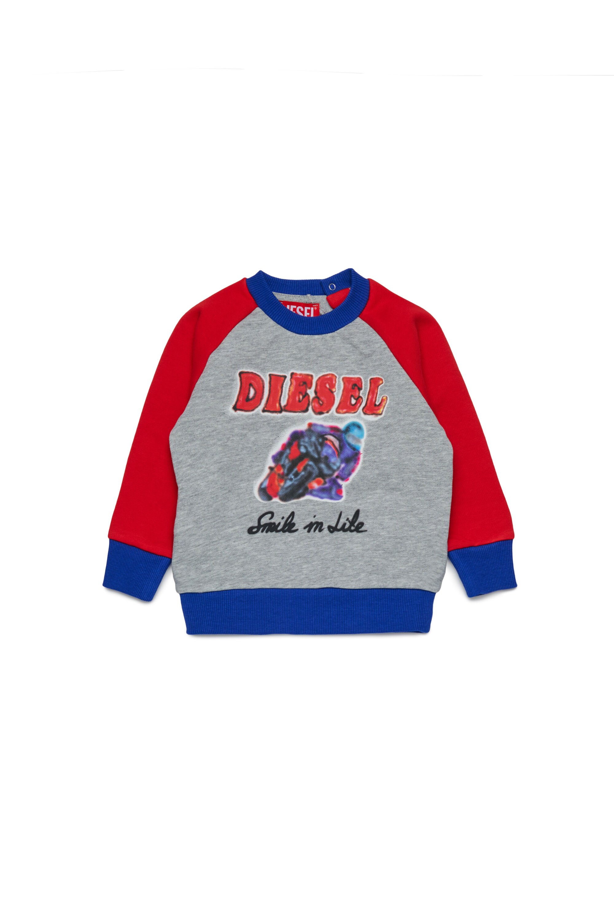 Diesel - SPOSBIB, Male's プルオーバースウェット in グレー/ブルー - 1