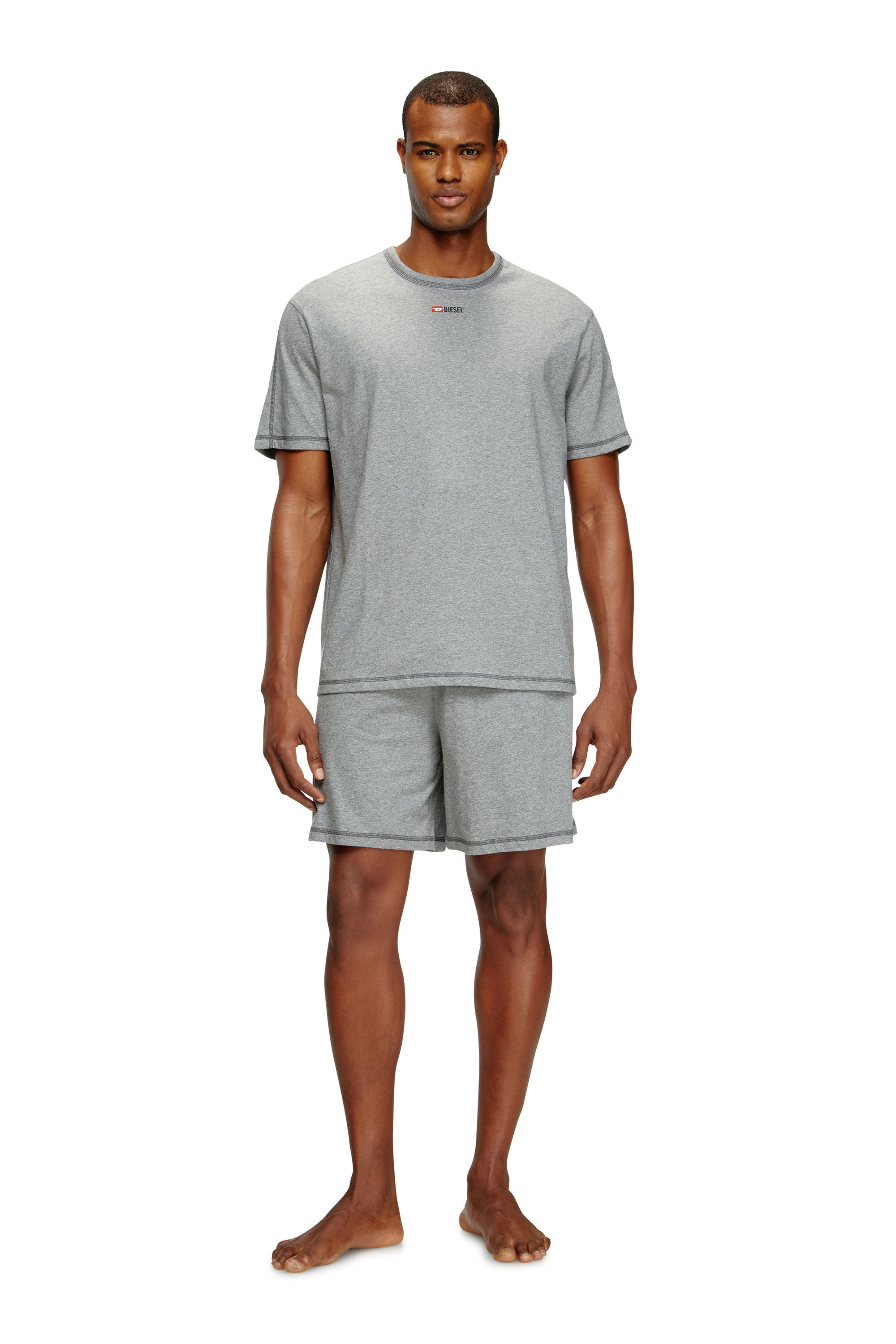 Diesel - SET-ADAM-D-CORE, Male's Short Pajamas in cotton jersey in グレー - 1