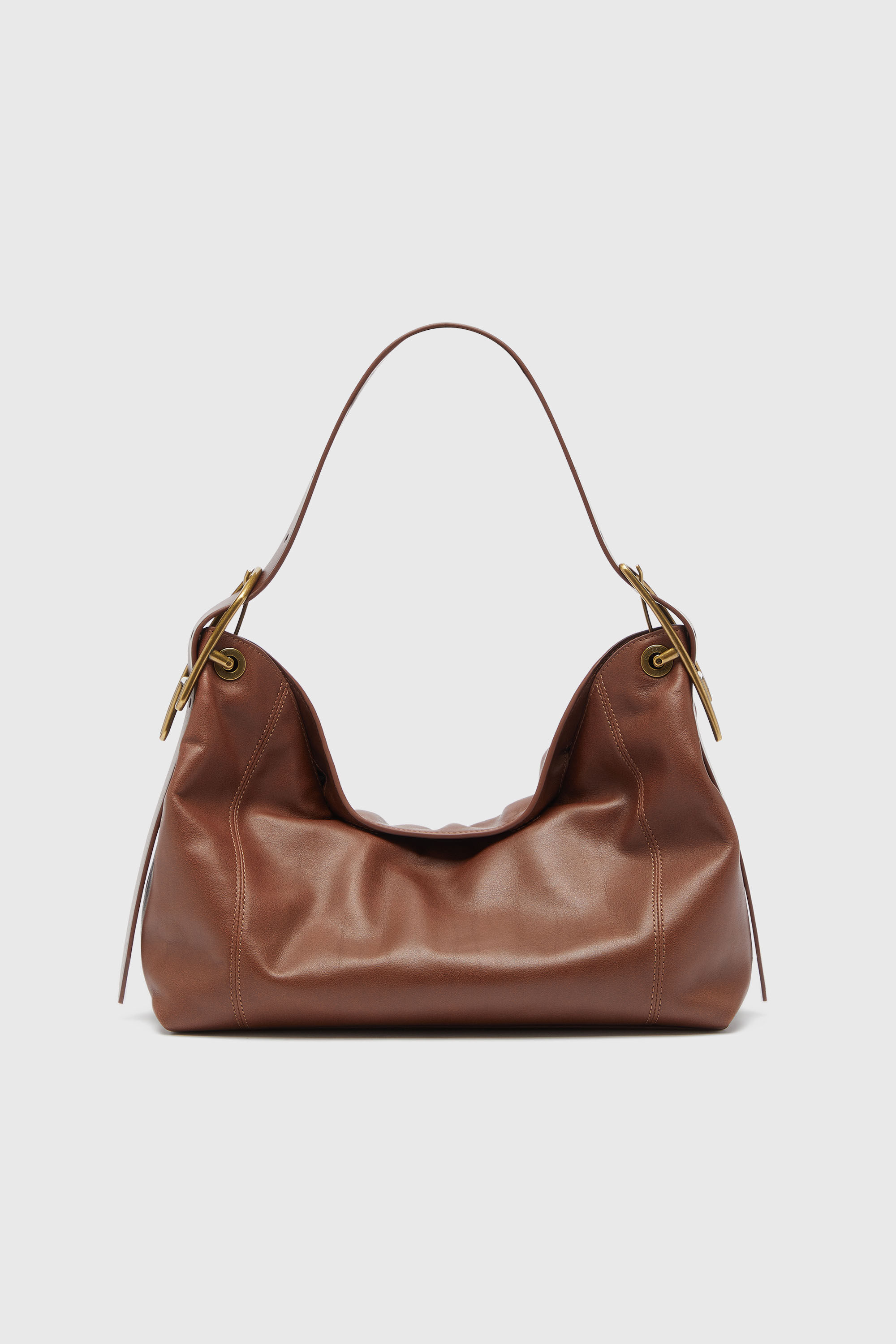 D-LINE HOBO S D-Line-Shoulder bag in leather｜ブラウン｜ウィメンズ