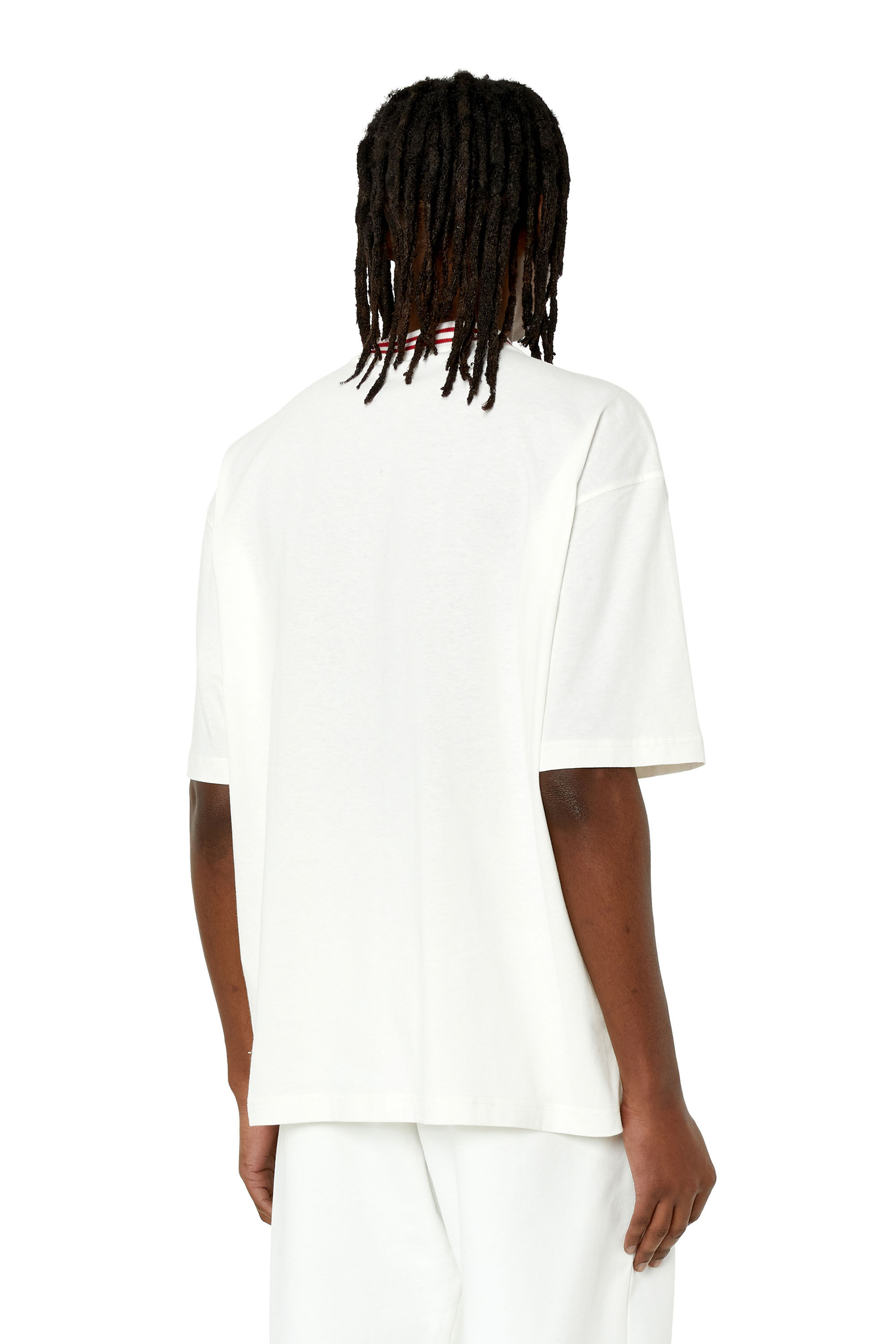 Diesel - T-WASH-G6, Male's Tシャツ クラウン ロゴエンブロイダリー in ホワイト - 5