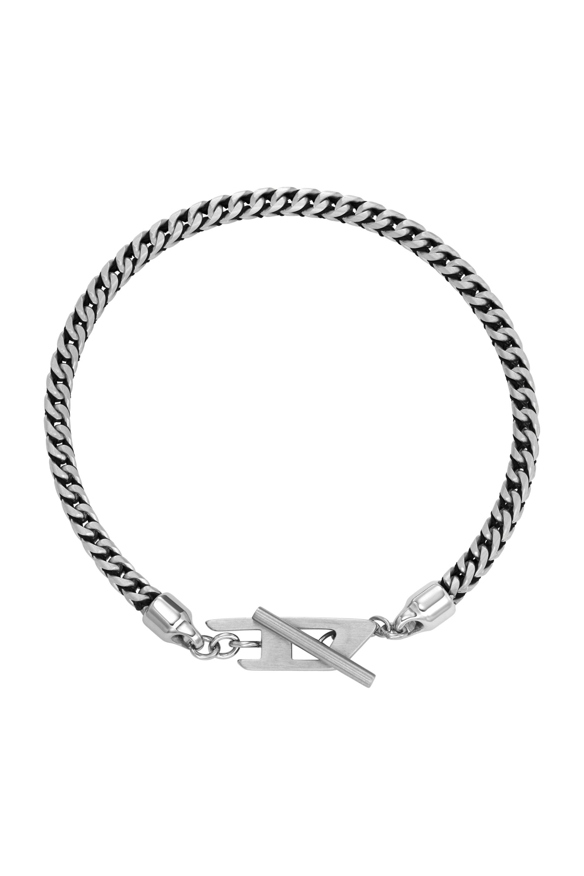 Diesel - DX1551040 JEWEL, Unisex's Stainless Steel Chain Bracelet in シルバー/ブラック - 1