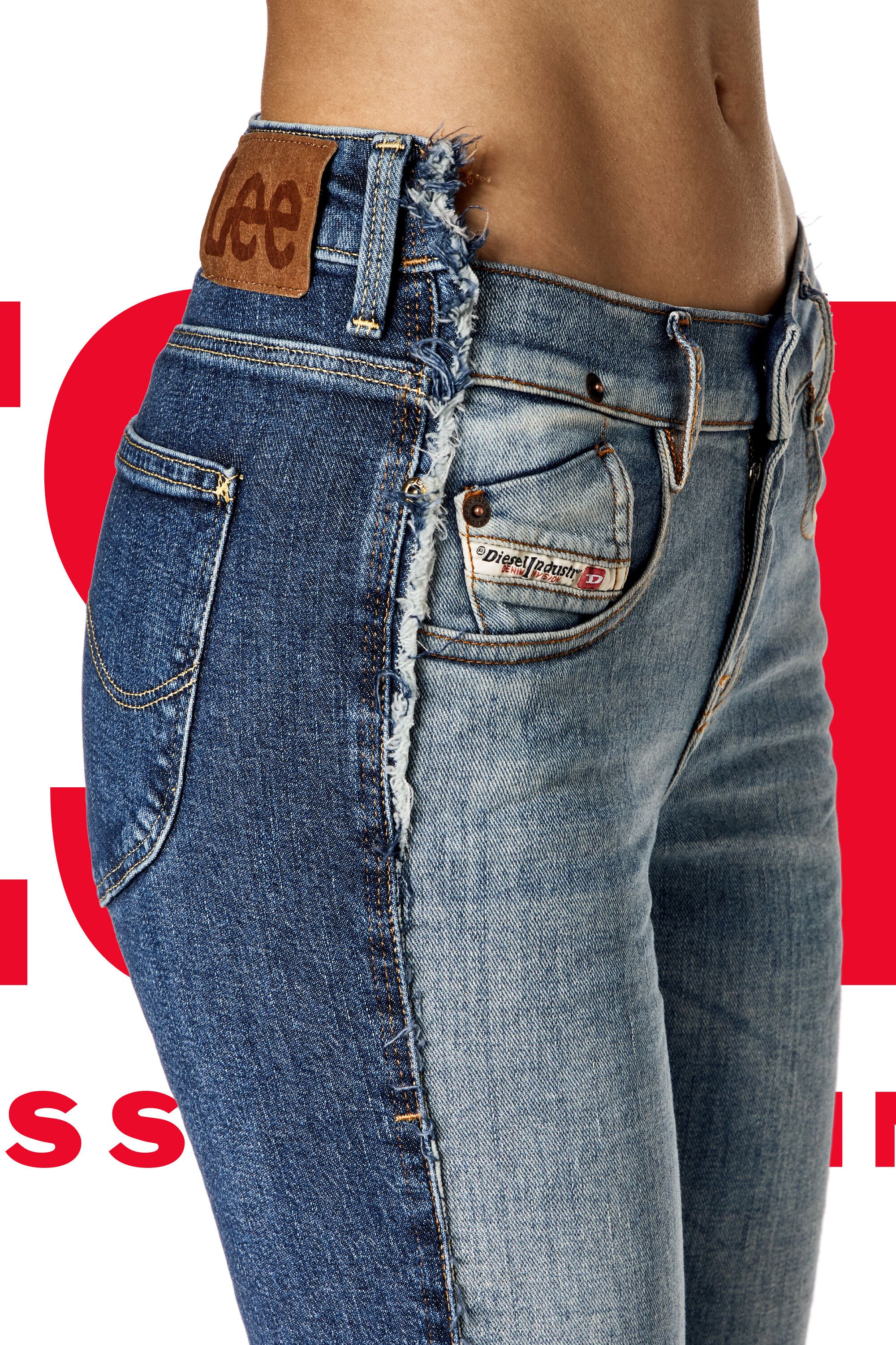 Diesel - Female's Bootcut and Flare Jeans Dieseloves 01 09K46, ミディアムブルー - 2