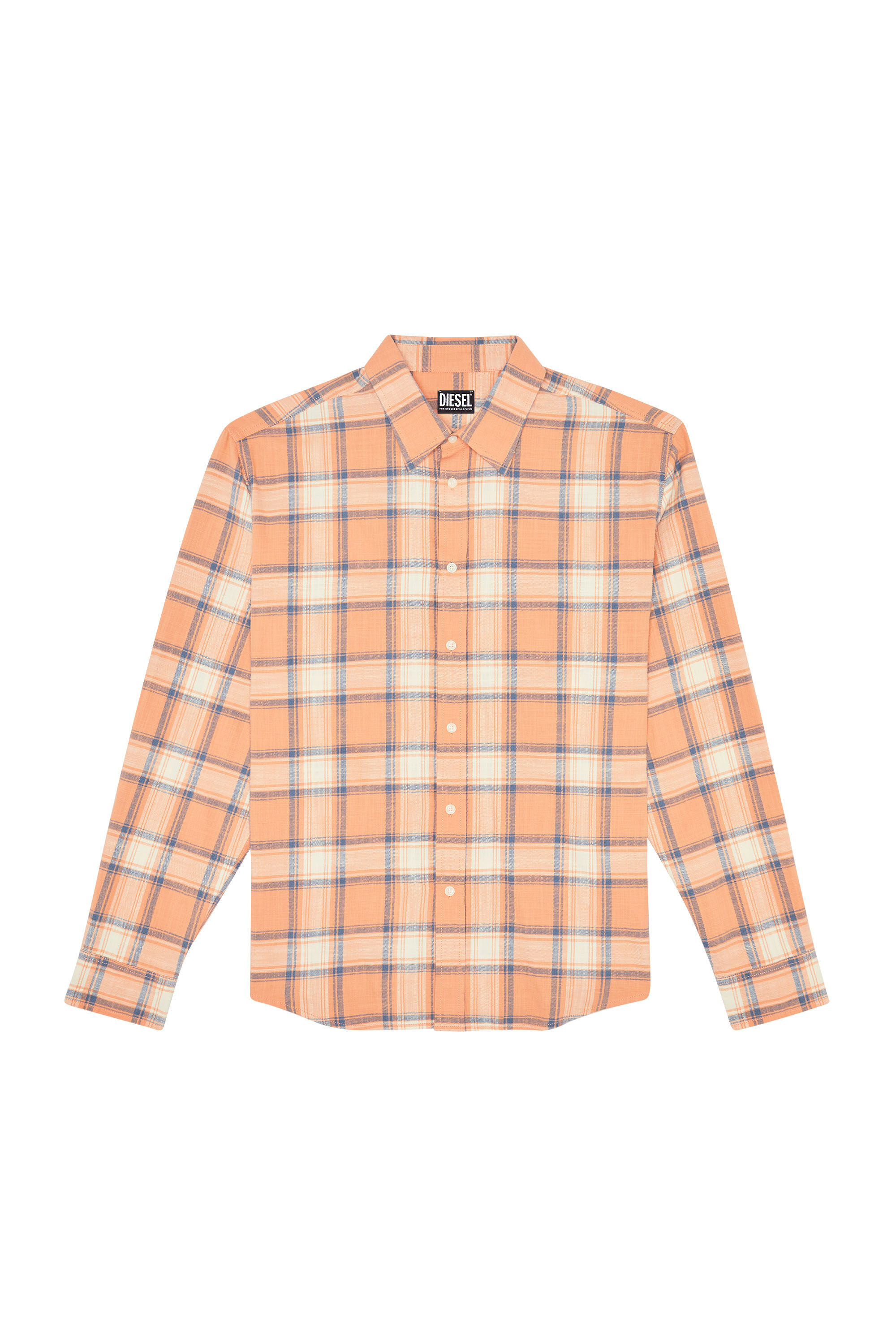 Diesel - S-UMBE-CHECK-N, Male's シャツ チェック in ピンク/ホワイト - 2