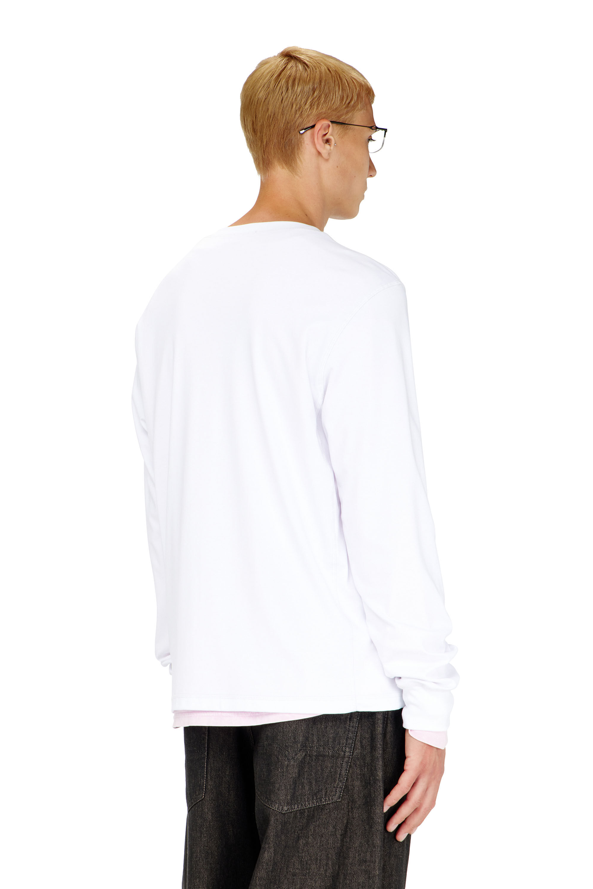 Diesel - T-MADJUST-LS-TR, Male's 長袖Tシャツ in ホワイト - 4