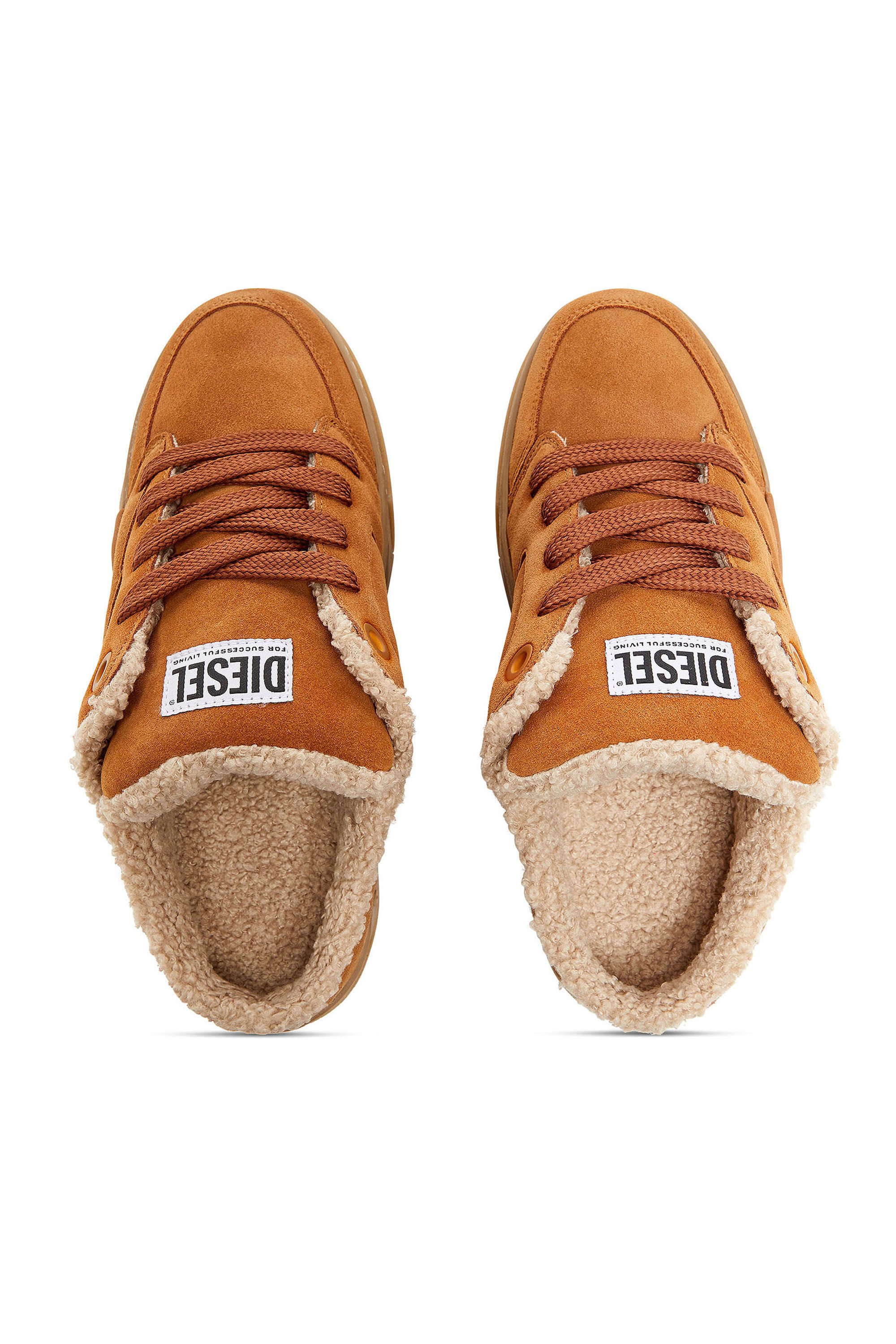 Diesel - S-D-OLLIE MULE W, Female's S-D-Ollie - Sneakers in suede with fluffy lining in ブラウン - 5