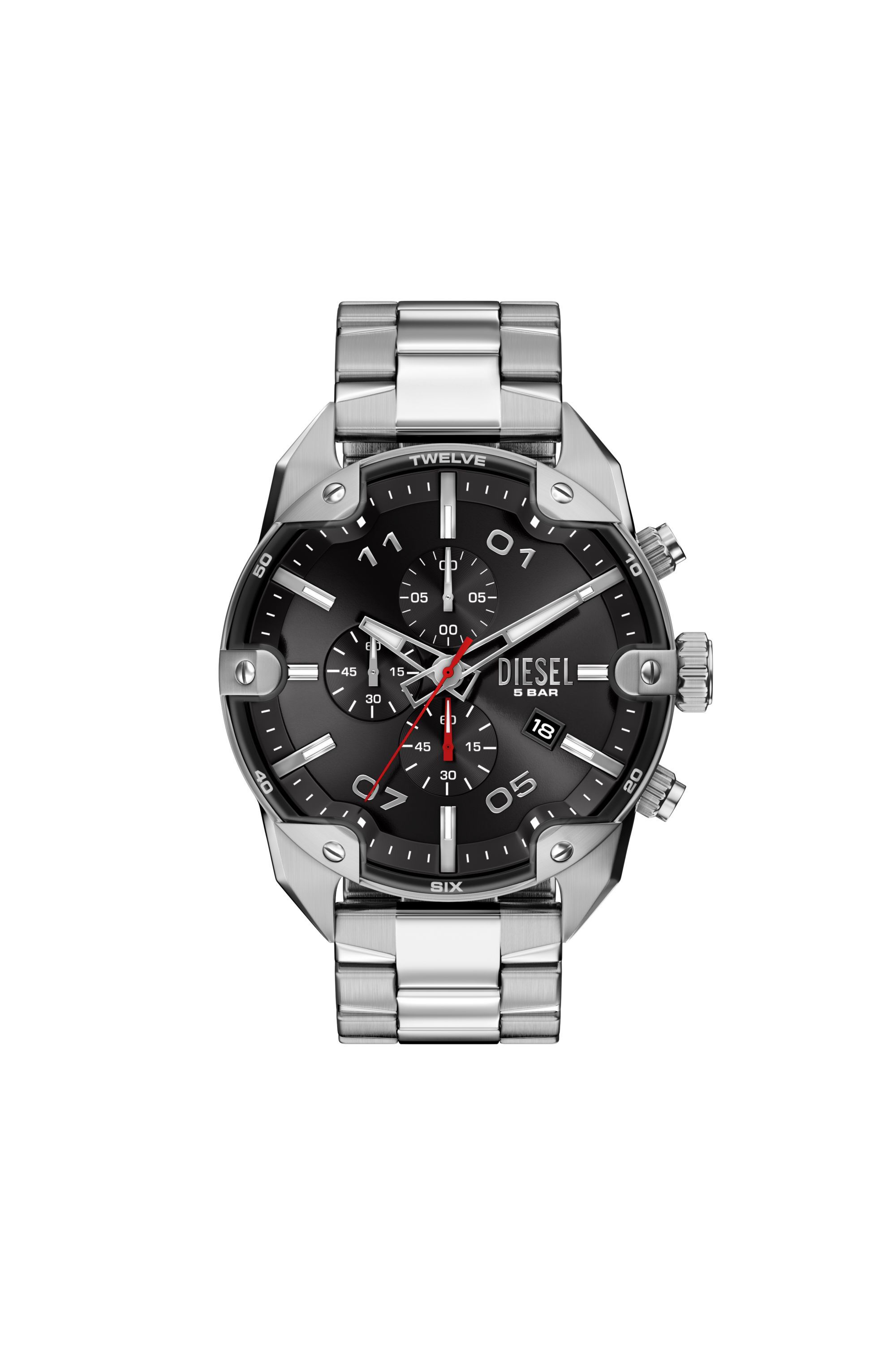 DZ4709 WATCH Spiked Stainless Steel Watch｜シルバー｜メンズ｜DIESEL