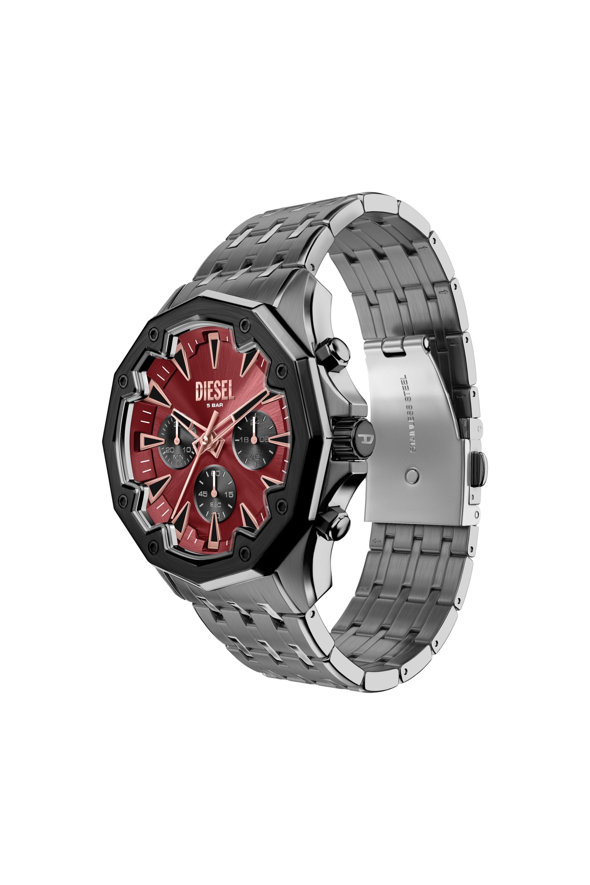 DZ4715 WATCH Stinger gunmetal stainless steel watch｜グレー