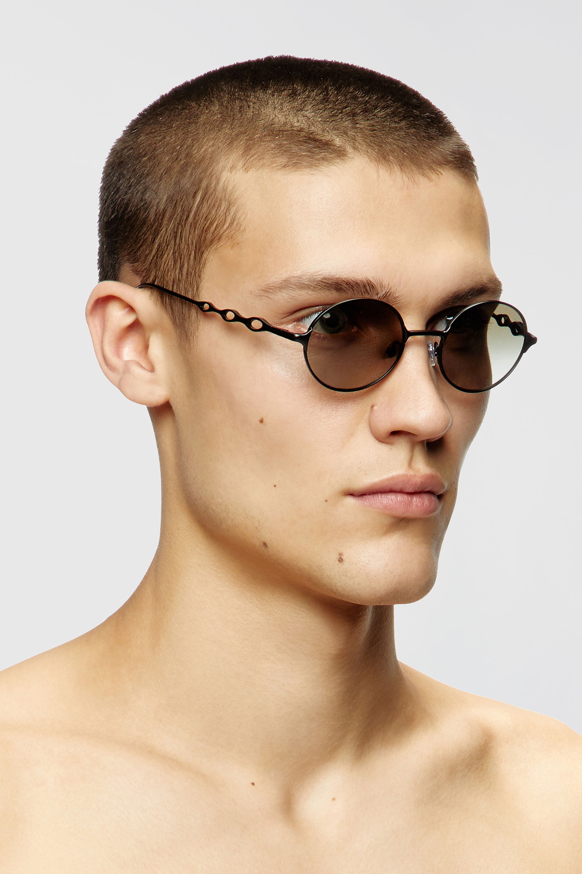 Diesel - 0DL1008, Unisex's Round sunglasses in ブラック/グリーン - 6