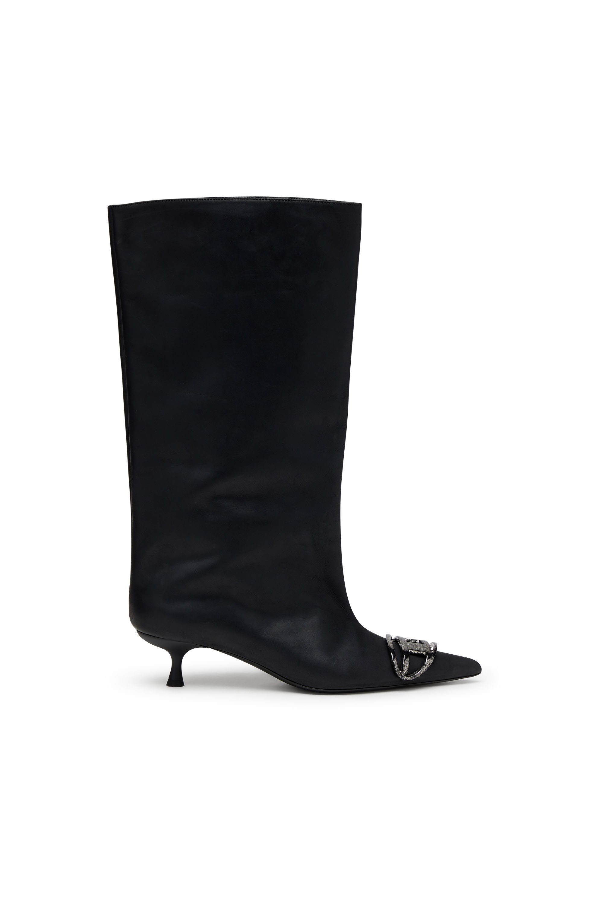 Diesel - D-VENUS 40 KB TUBE, Female's D-Venus-Knee-high boots in oiled leather in ブラック - 2