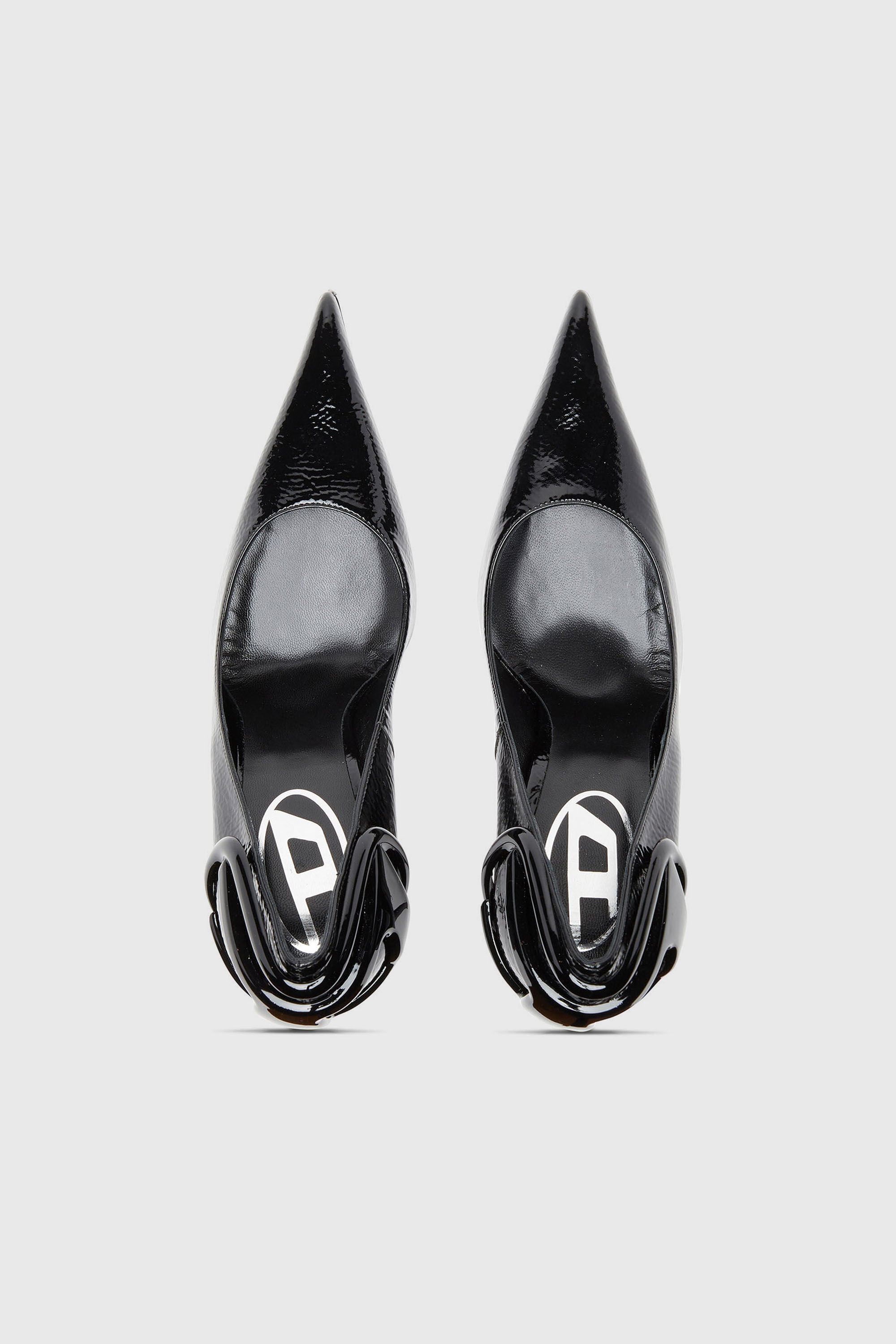 Diesel - D-TEN&HALF P, Female's D-Ten&Half-Glossy pumps with curved heel in ブラック - 6