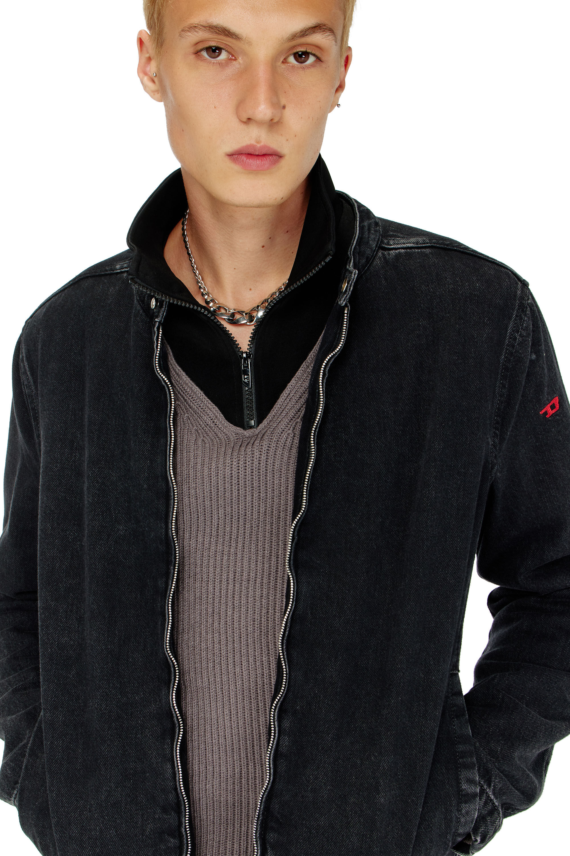 Diesel - D-GLORY, Male's デニムジャケット in ブラック - 4