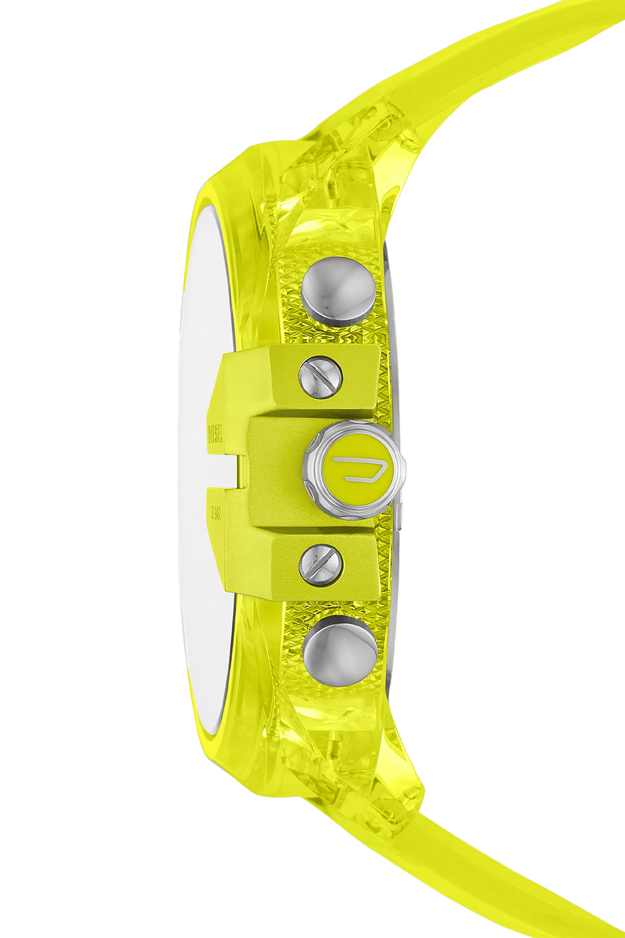 Diesel - DZ4532, Male's Mega Chief chronograph yellow polyurethane watch in イエロー - 3