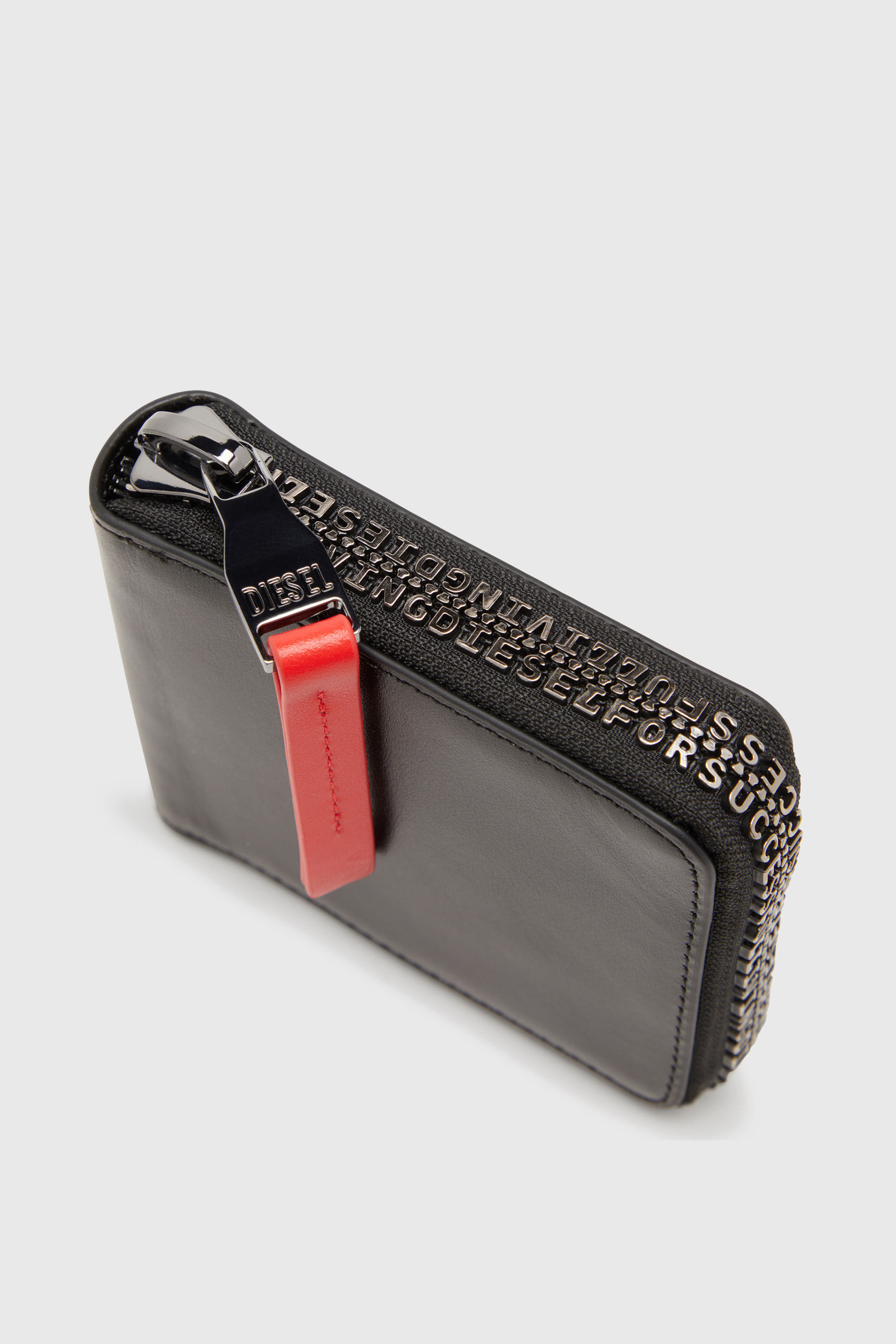 Diesel - ZIP-D BI-FOLD COIN ZIP XS, Male's Leather zip wallet with logo zip in ブラック - 4