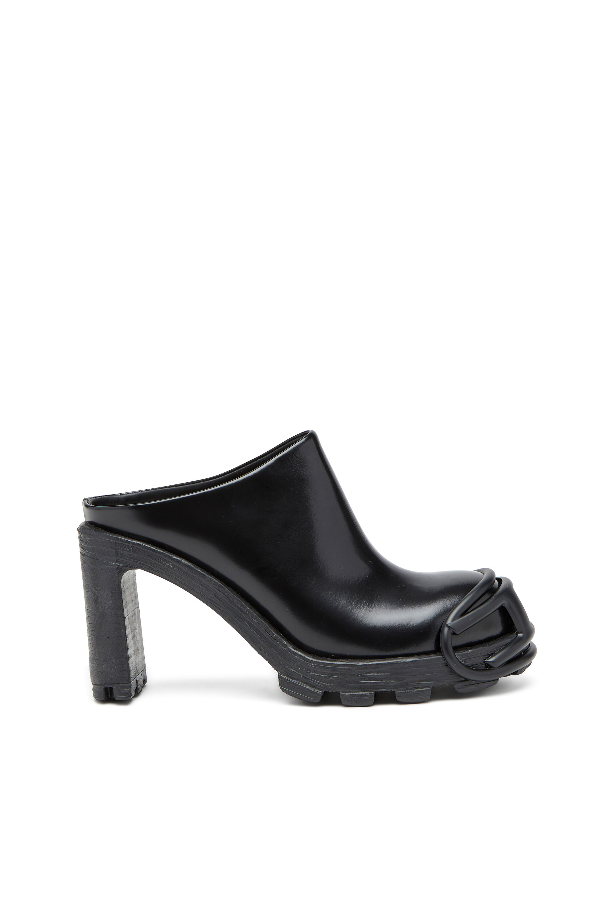 Diesel - D-HAMMER ML D W, Female's D-Hammer-High-heel mules with Oval D plaque in ブラック - 2