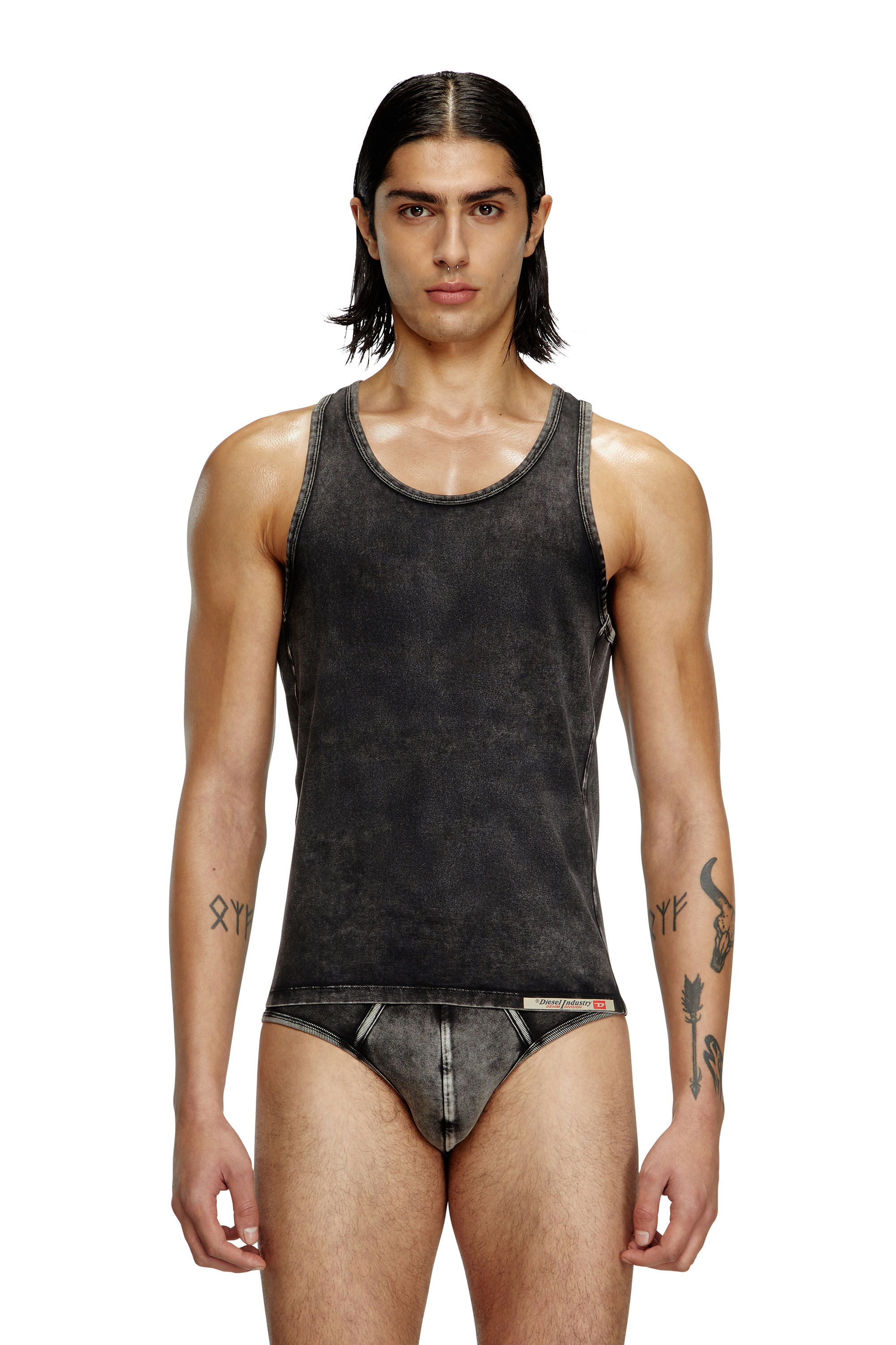 Diesel - WALTY-DNM, Male's Denim-effect tank top in ブラック - 3