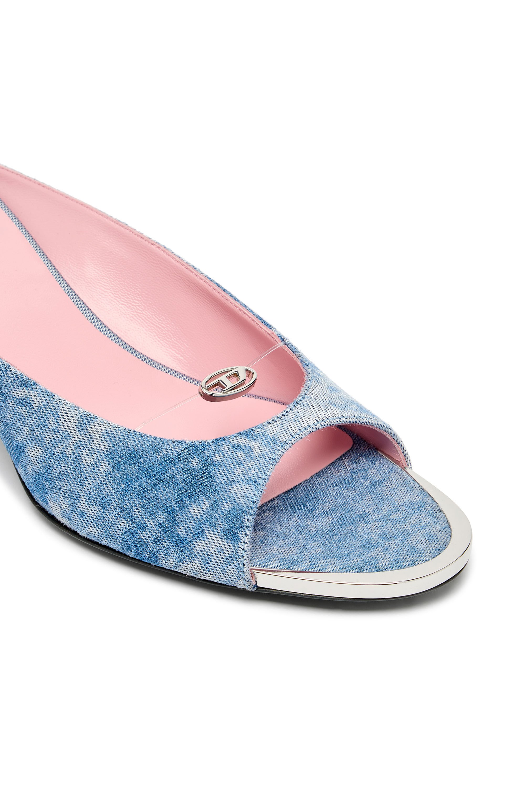 Diesel - D-DIAM'S-SA-40, Female's D-Diam's-Low denim mule with floating Oval D in ブルー - 5