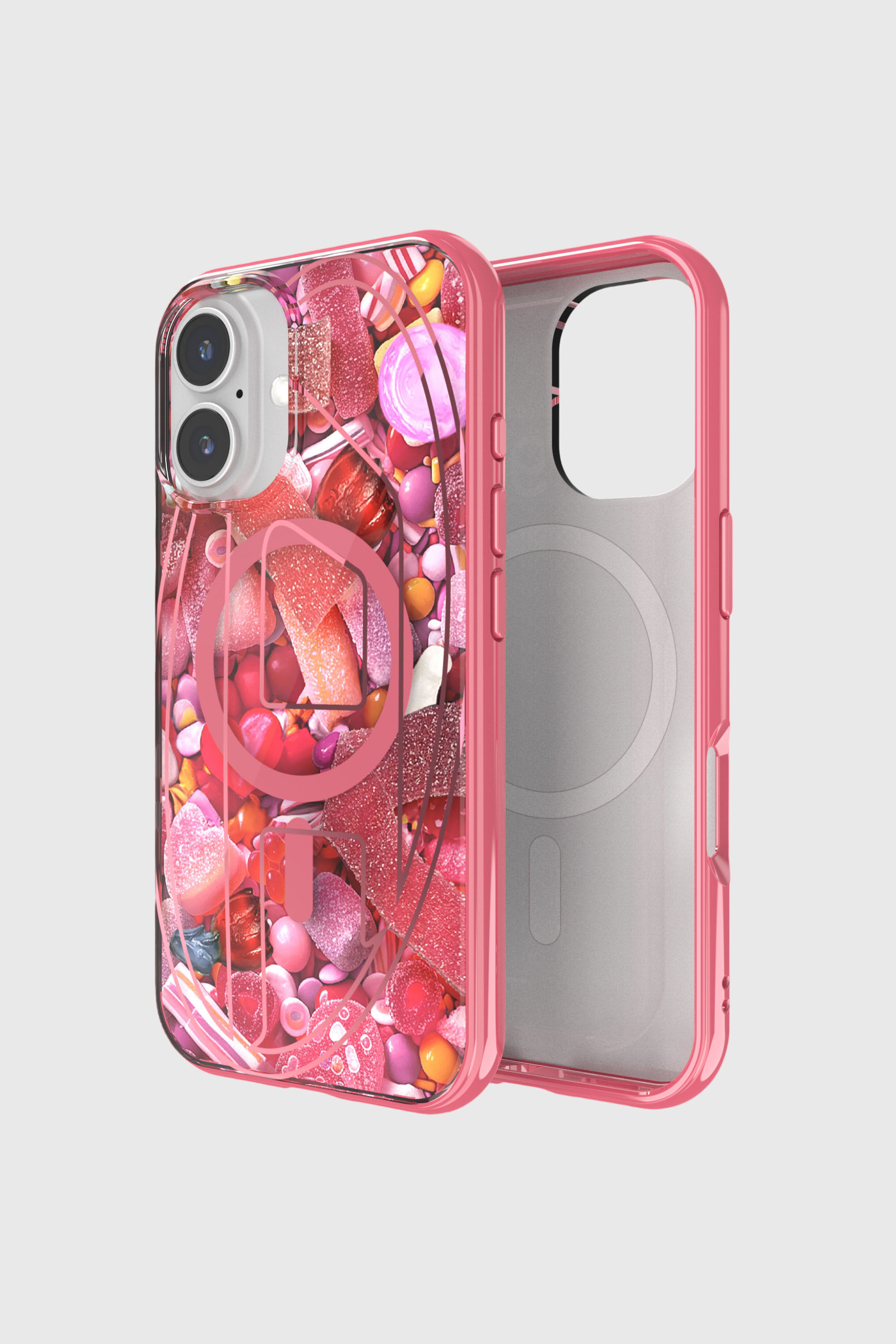 Diesel - 60249 AOP CASE, Unisex's Oval D Case with Magsafe iPhone 16 in ピンク / ホワイト - 1