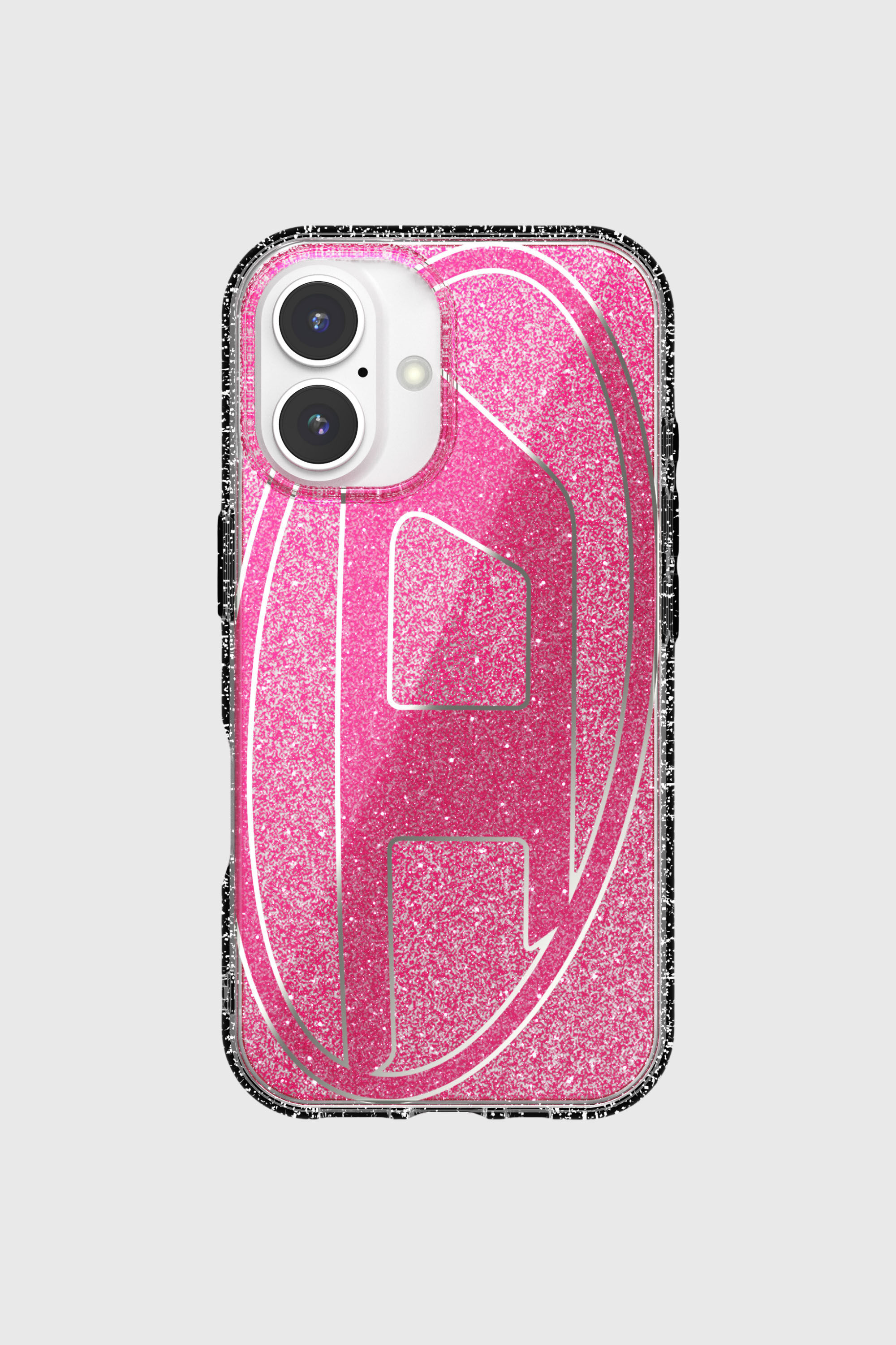 Diesel - 60155 AOP CASE, Unisex's Oval D Glitter Case for iP 16 in ピンク / ホワイト - 2