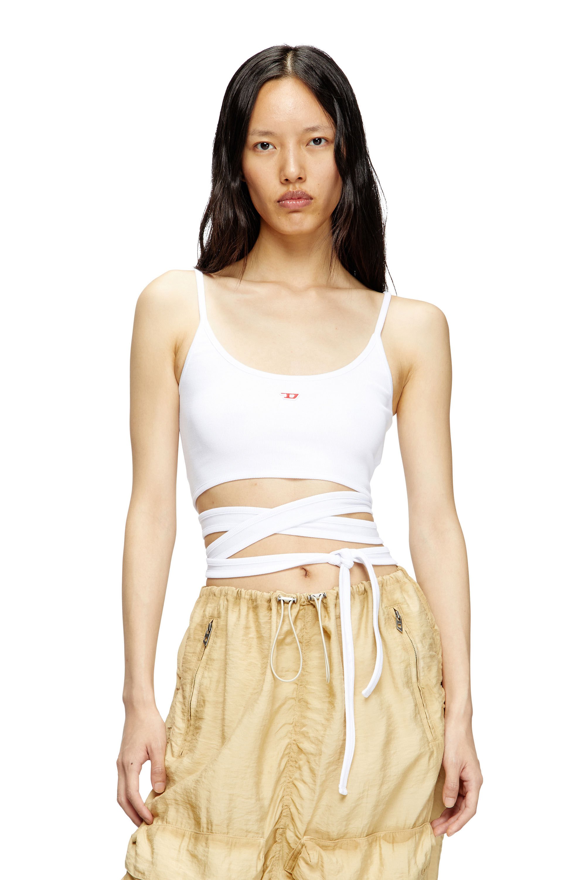 Diesel - T-LEYA-TAIL, Female's Vest top with wrap ties in ホワイト - 3