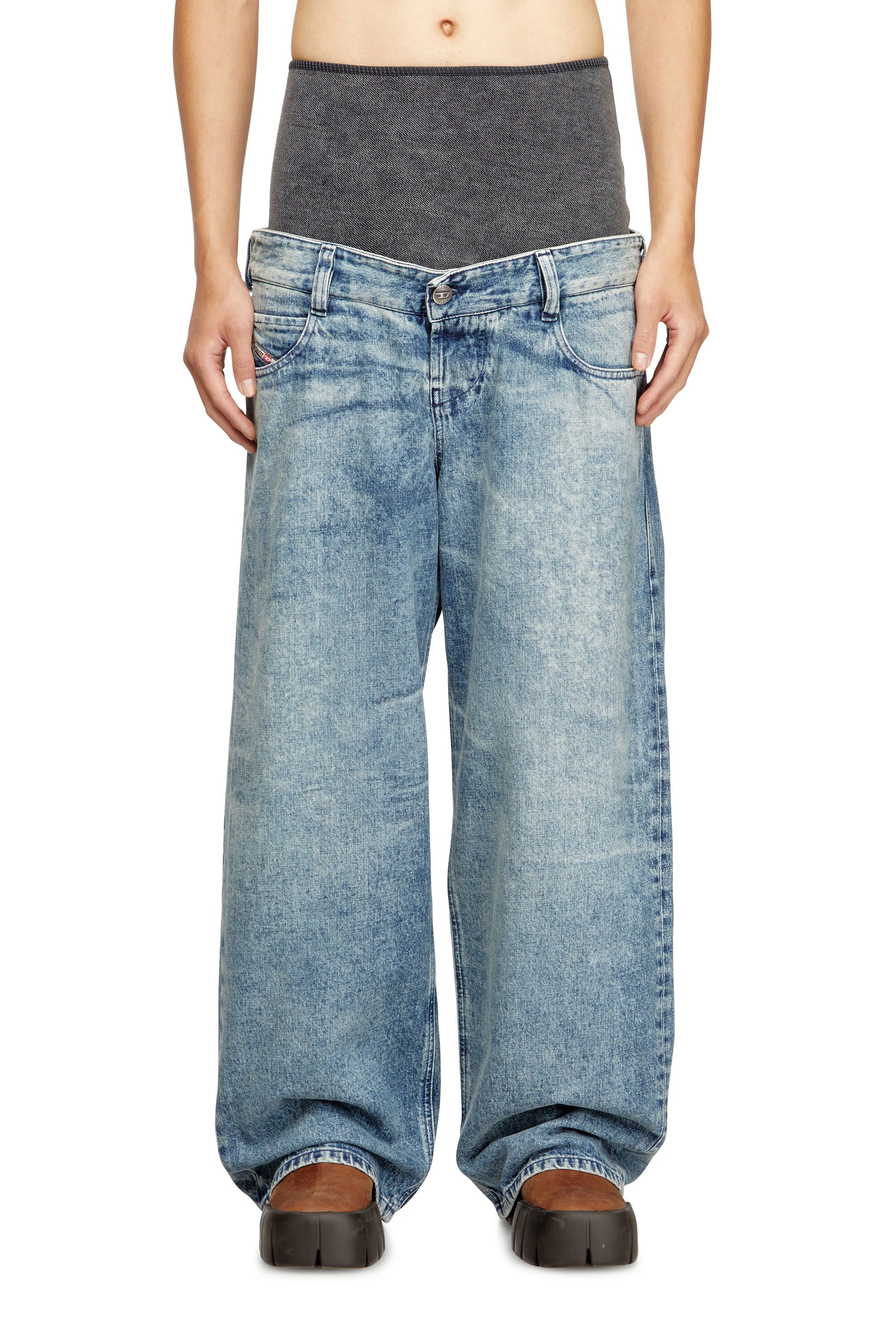 Diesel - Male's Relaxed Jeans D-Eni 09N97, ミディアムブルー - 3