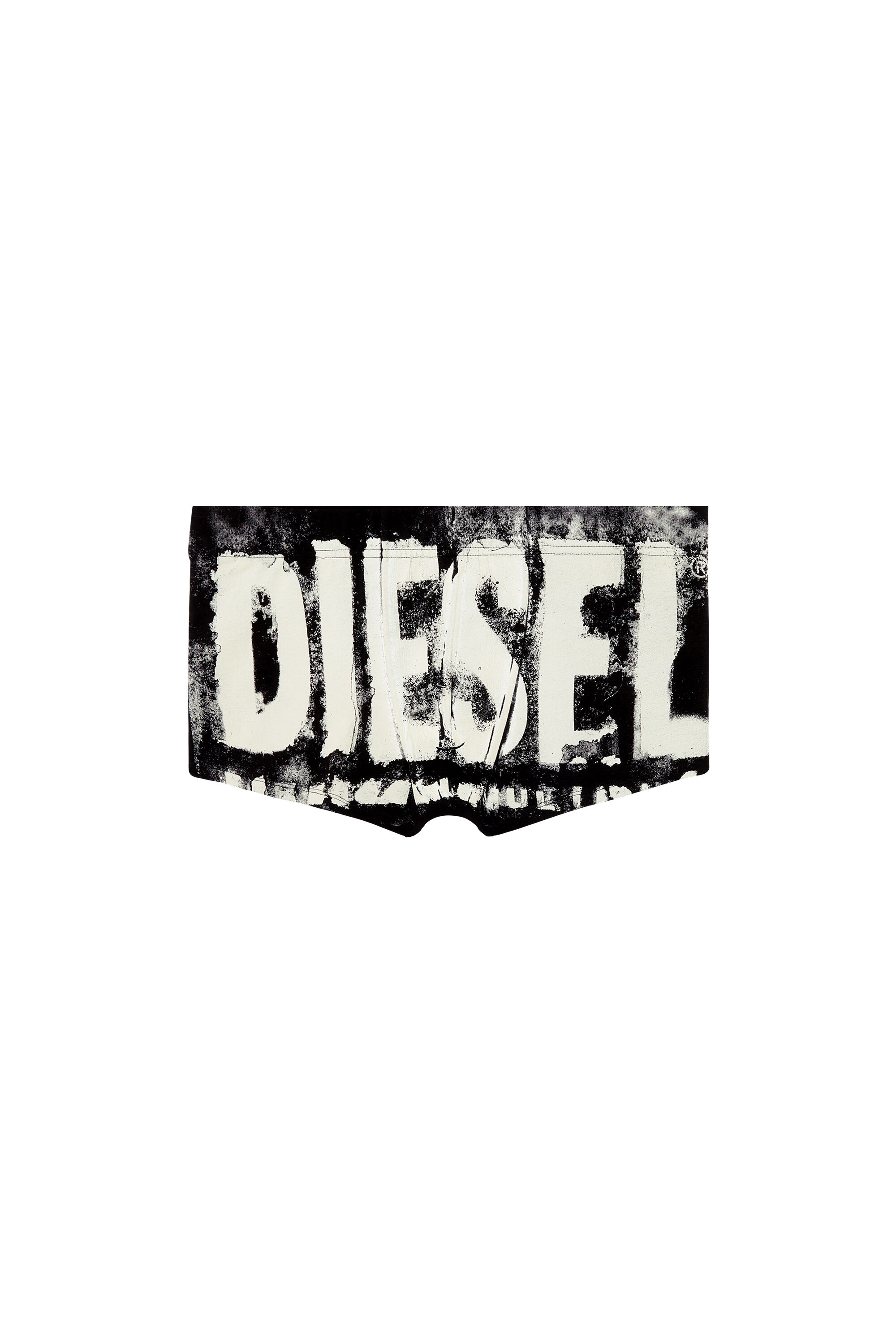 Diesel - UMBX-DAMIEN, Male's Boxer briefs with blurry Super Logo in ブラック/ホワイト - 2