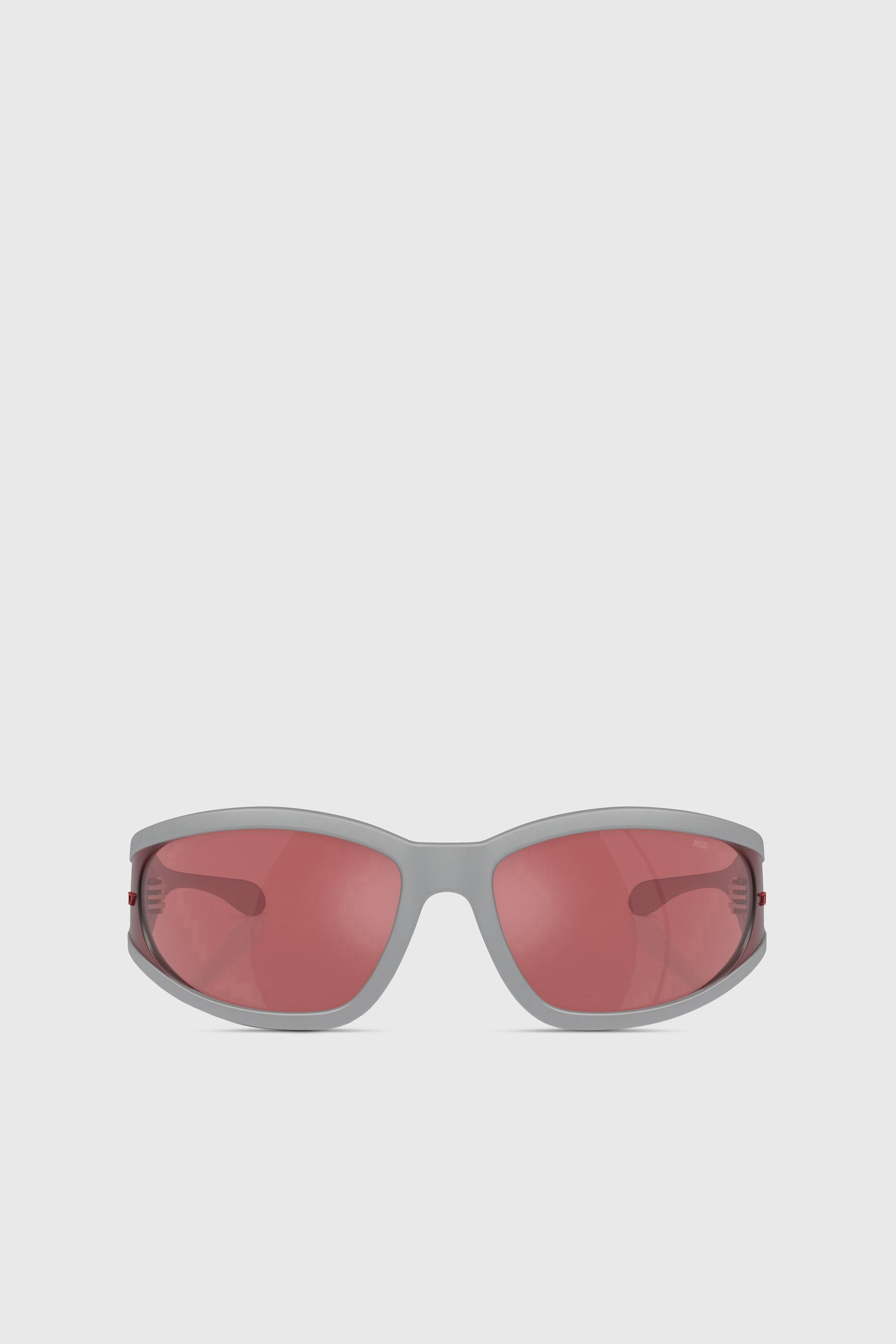 Diesel - 0DL3002, Unisex's Rectangular sunglasses in acetate in グレー/レッド - 1