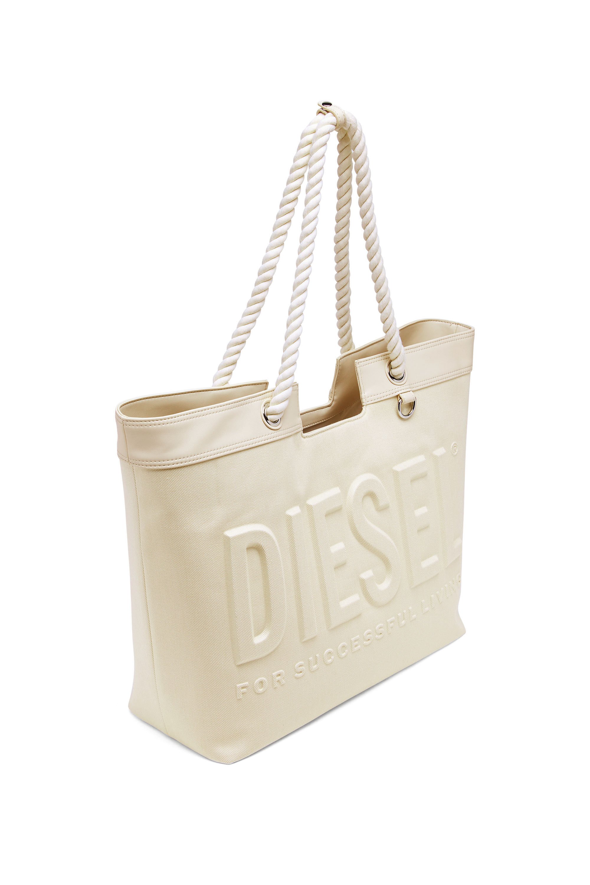Diesel - DSL 3D SHOPPER EW, Female's Dsl 3D-Shopping bag in Cordura twill in クリーム - 5