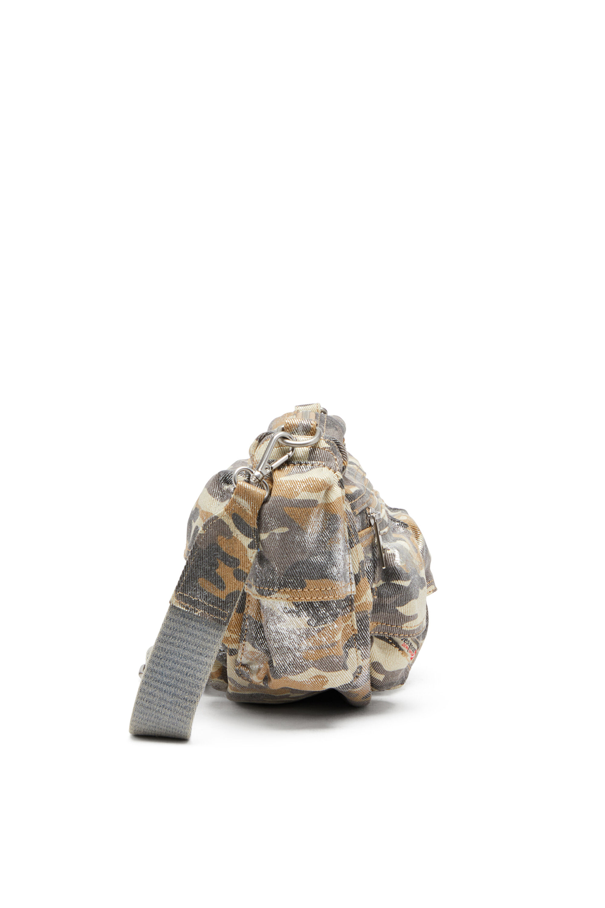 Diesel - MULTI-PKTS SHOULDER BAG X, Female's Multi-Pkts-Multipocket bag in metallic camo twill in マルチカラー/ブラウン - 4