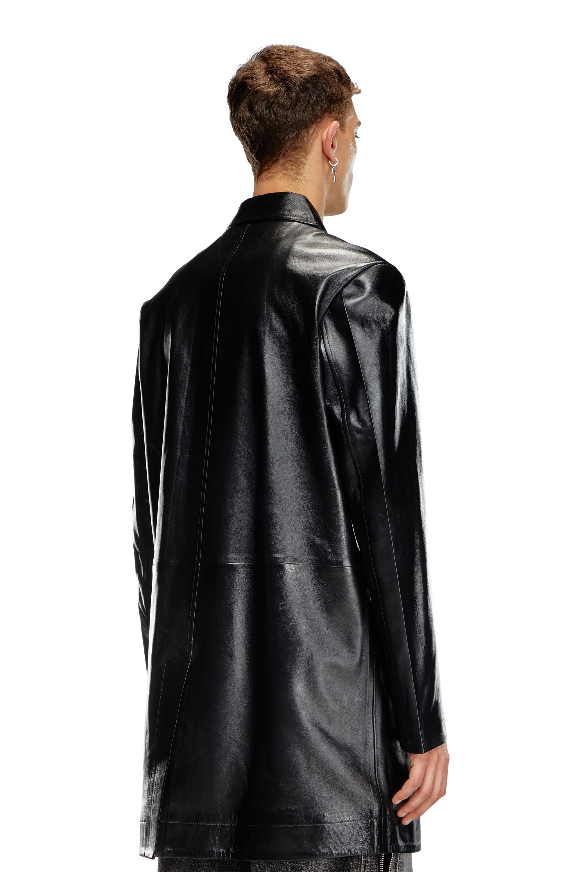 L-CORDIER Coated leather coat｜ブラック｜メンズ｜DIESEL