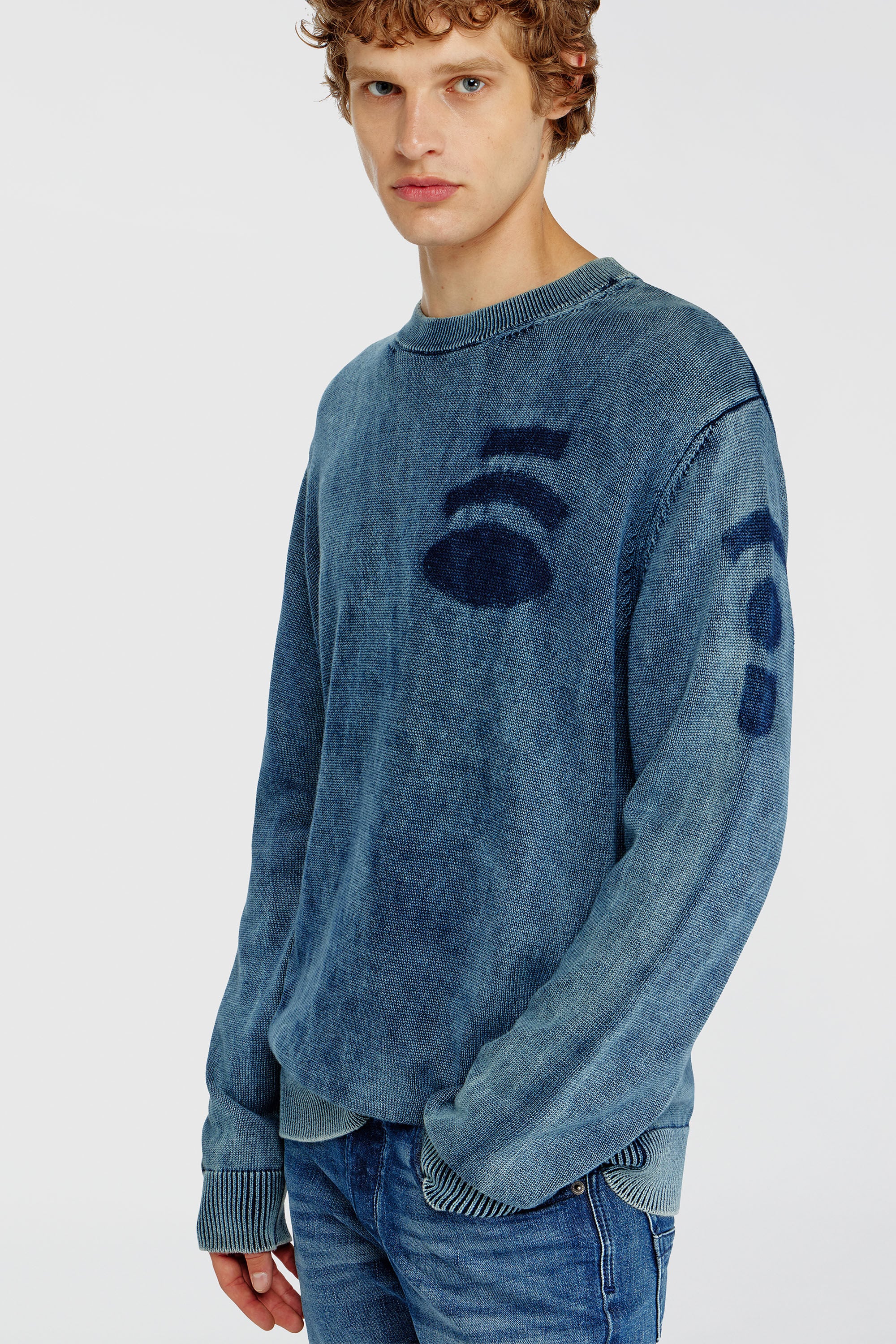 Diesel - K-PERNE, Male's プルオーバーニット in ミディアムブルー - 4