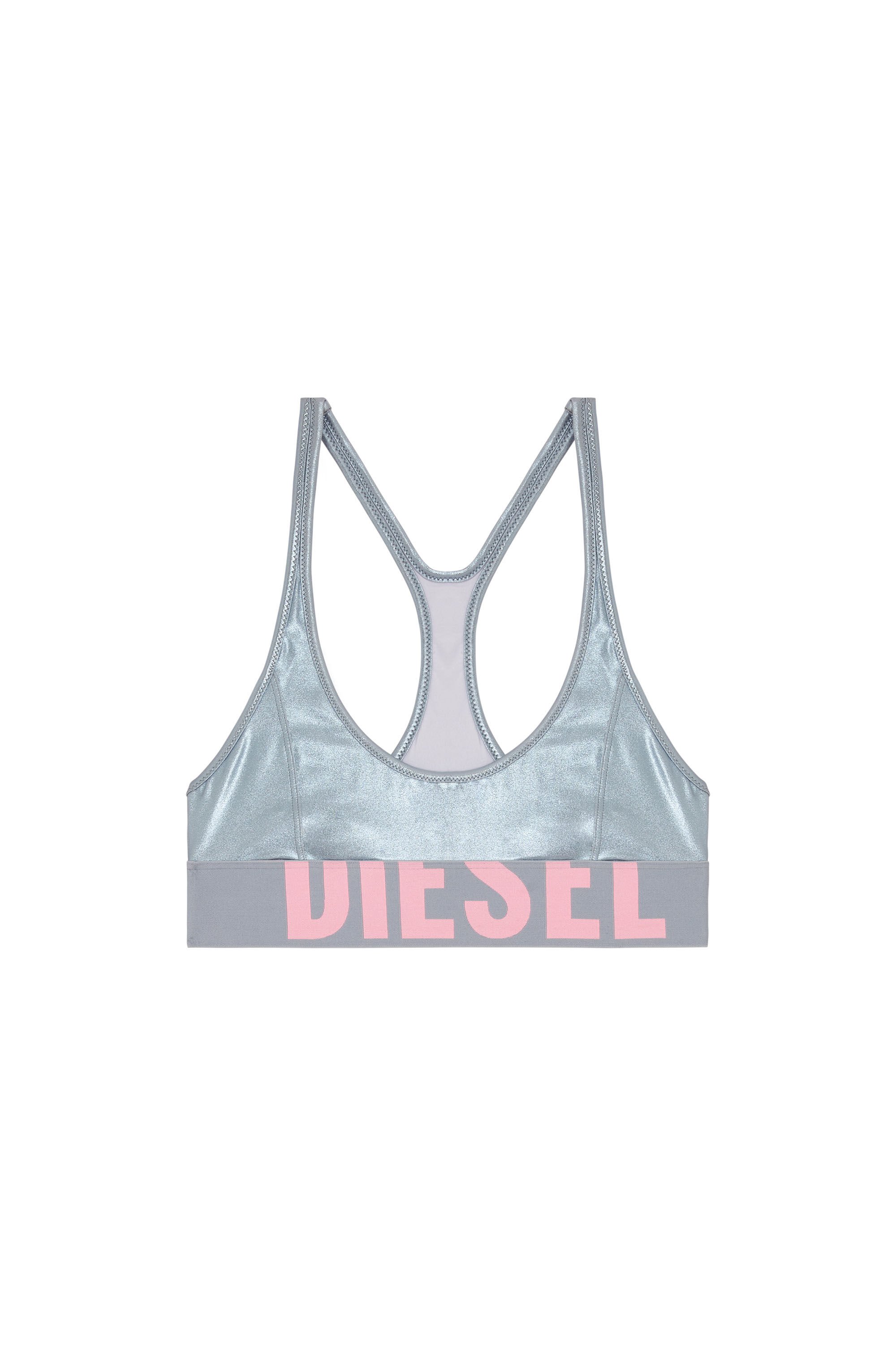 Diesel - ZAIRA-D-POP, Female's Metallic bikini top in グレー/ピンク - 4
