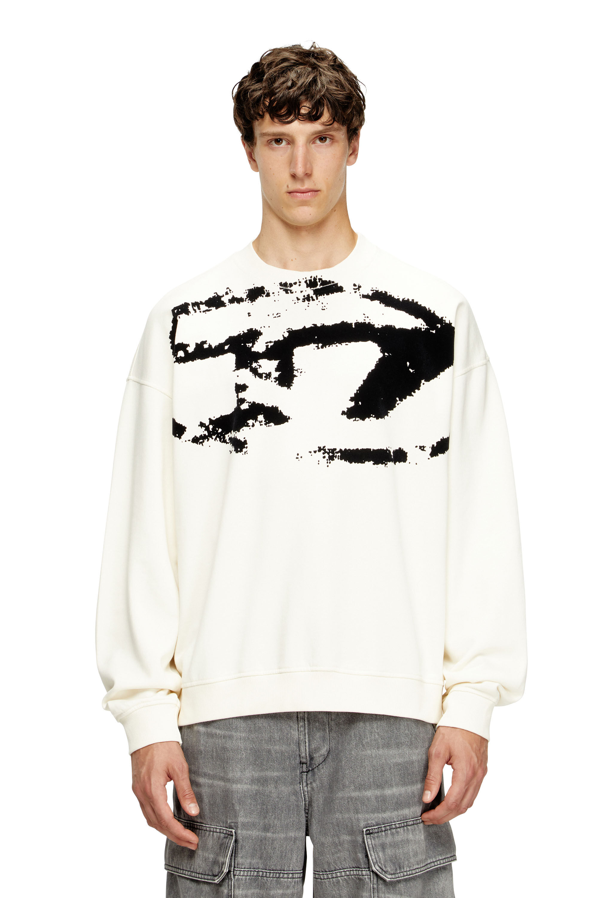 Diesel - S-BOXT-N5, Male's スウェット in ホワイト/ブラック - 3