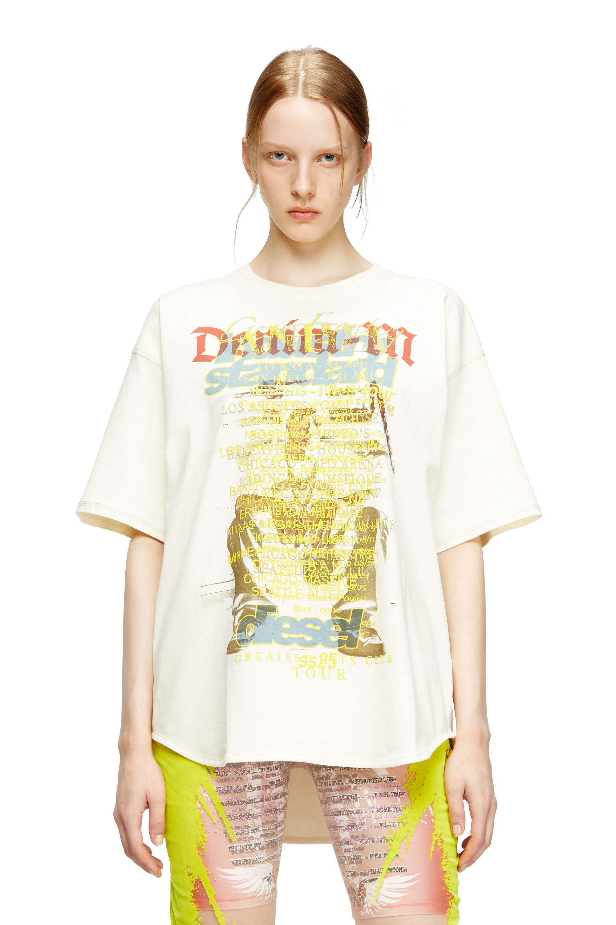 Diesel - T-BIX-AA, Unisex's T-shirt with lyrics print in ホワイト - 6