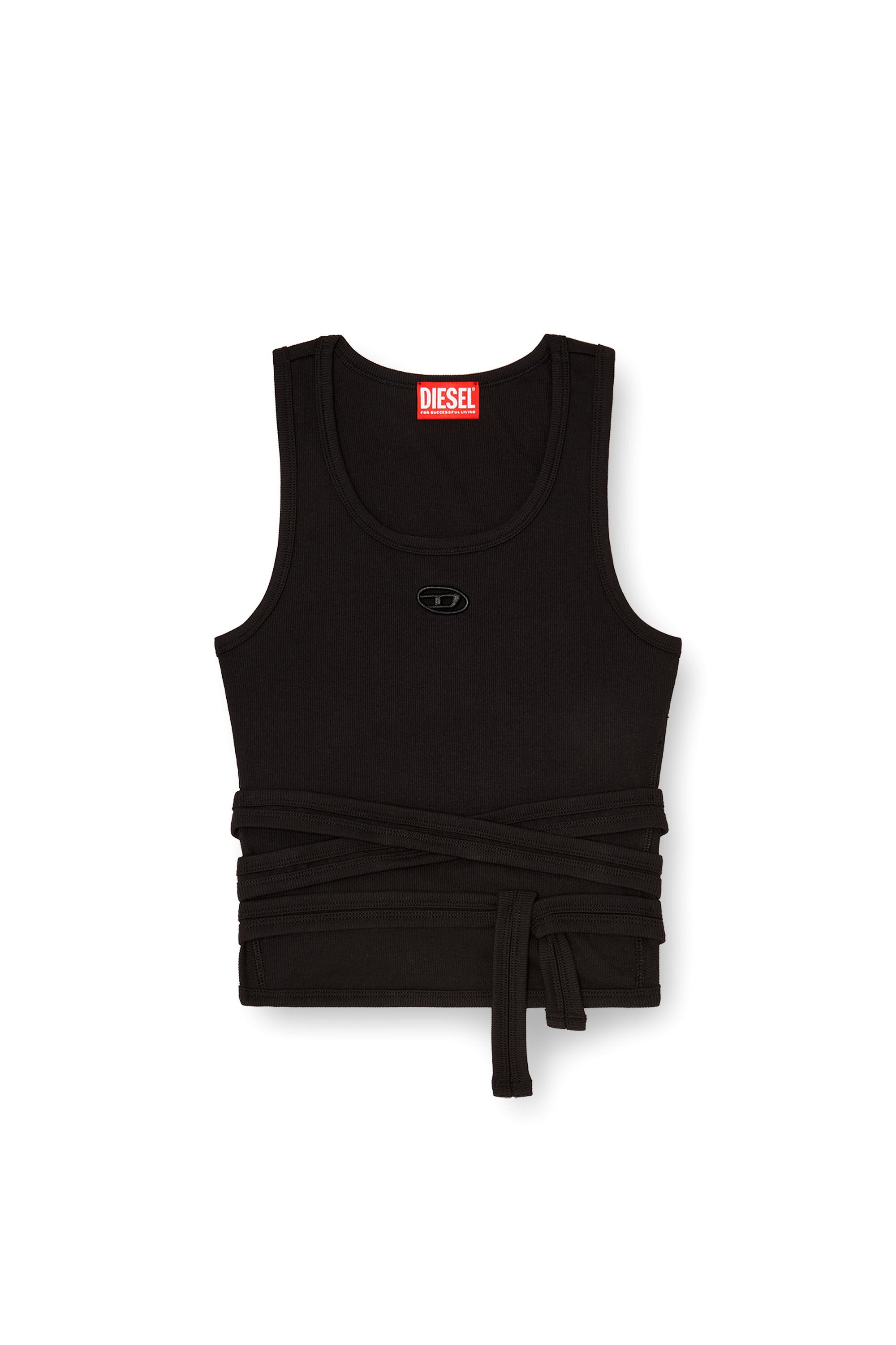 Diesel - T-ANKY-TAIL-S1, Female's Crop top with wrap-around design in ブラック - 2