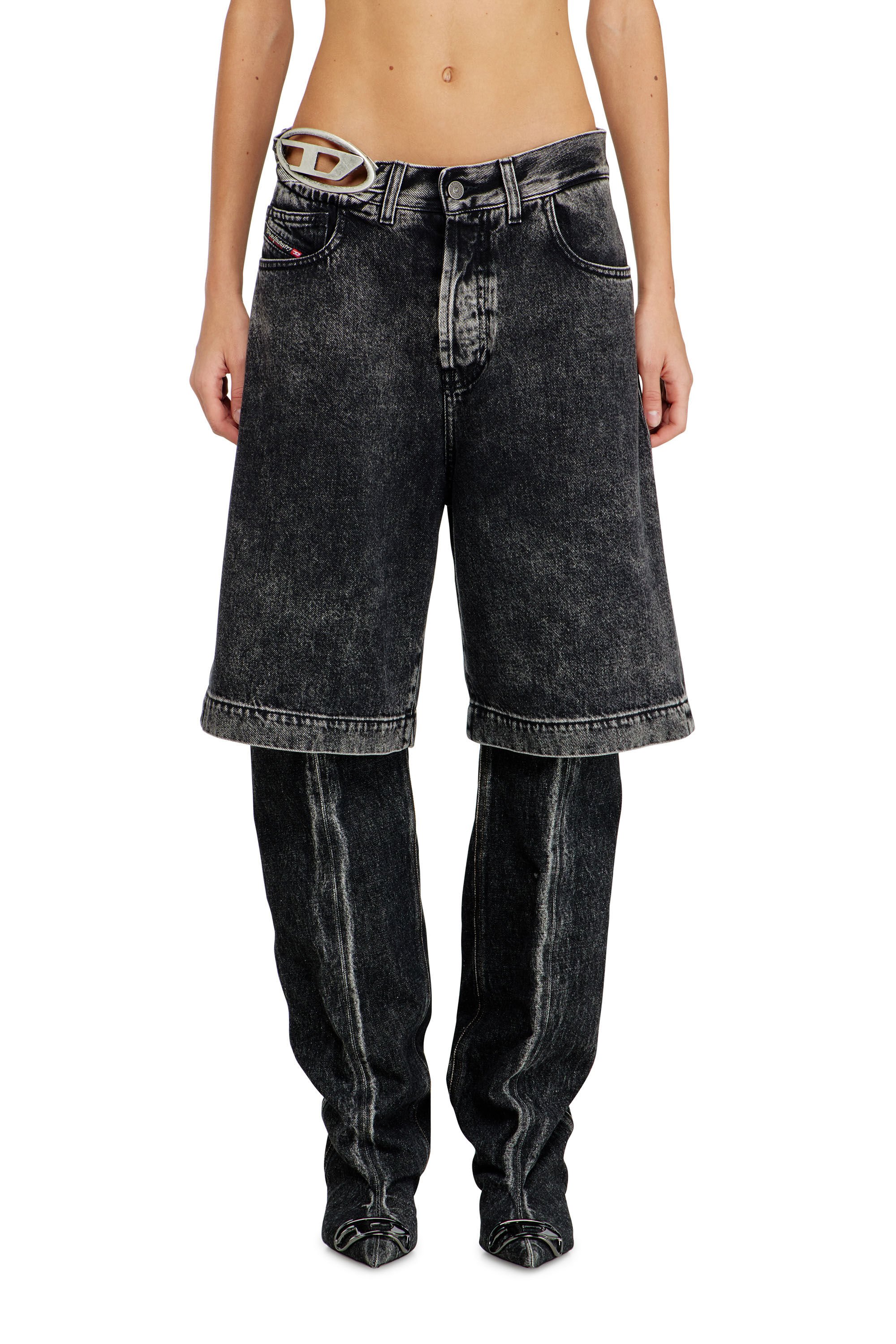 Diesel - DE-SIRE-SHORT-S2, Female's デニムショートパンツ in ダークグレー - 3