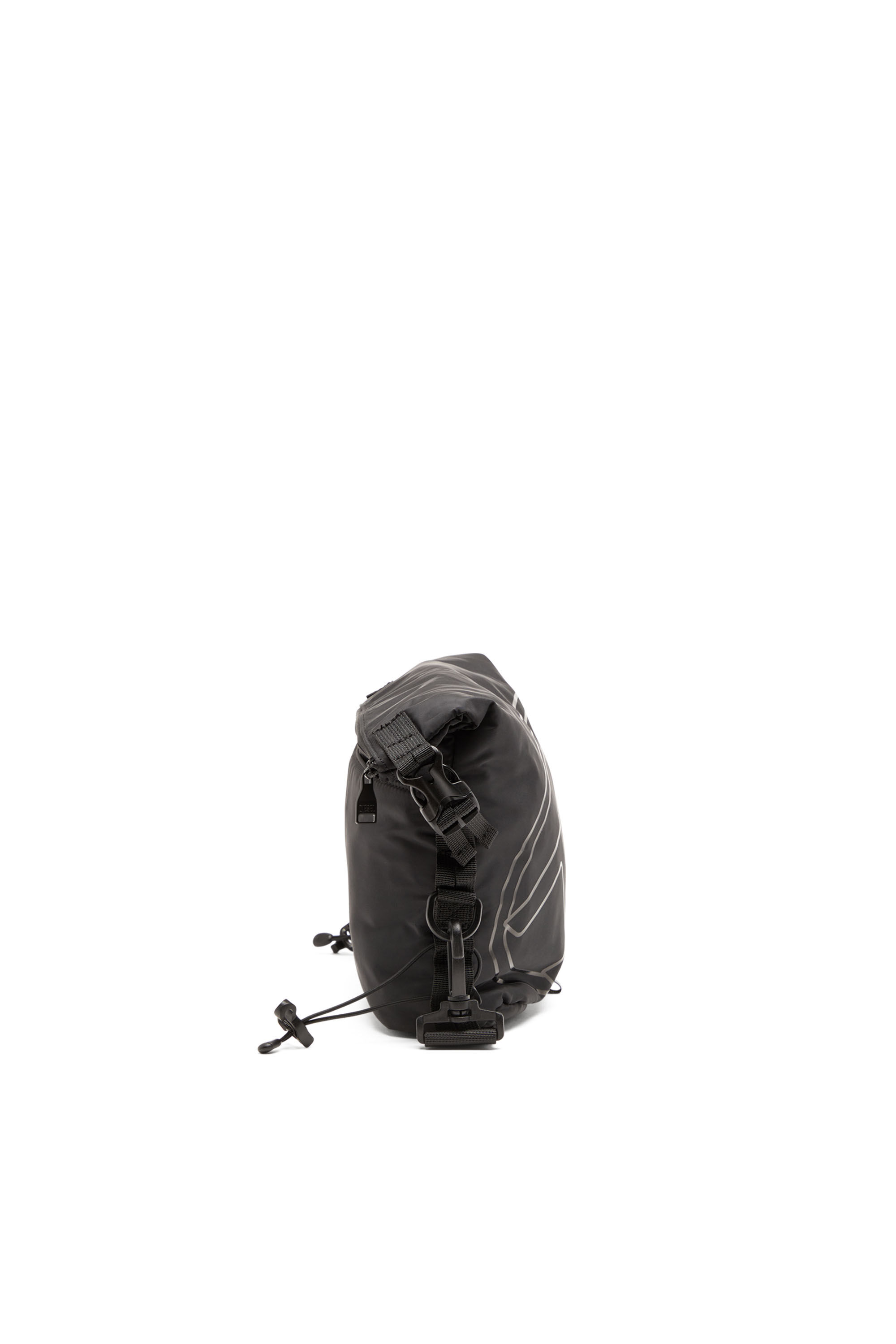 Diesel - DRAPE CROSSBODY, Male's Drape-Nylon crossbody bag with Oval D print in ブラック - 4