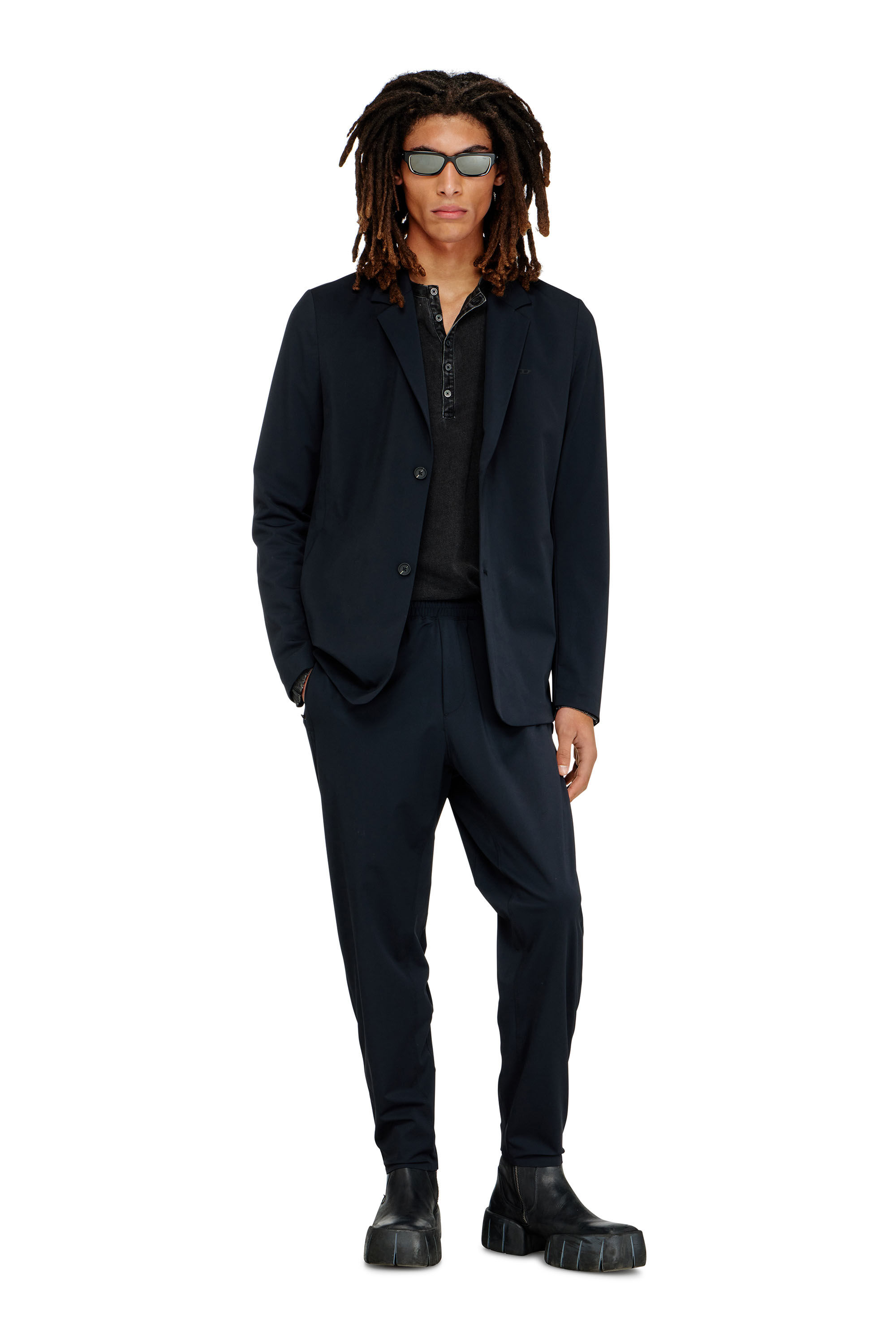 Diesel - P-ACTIVE, Male's Nylon-blend pants with zipped cuffs in ブラック - 3