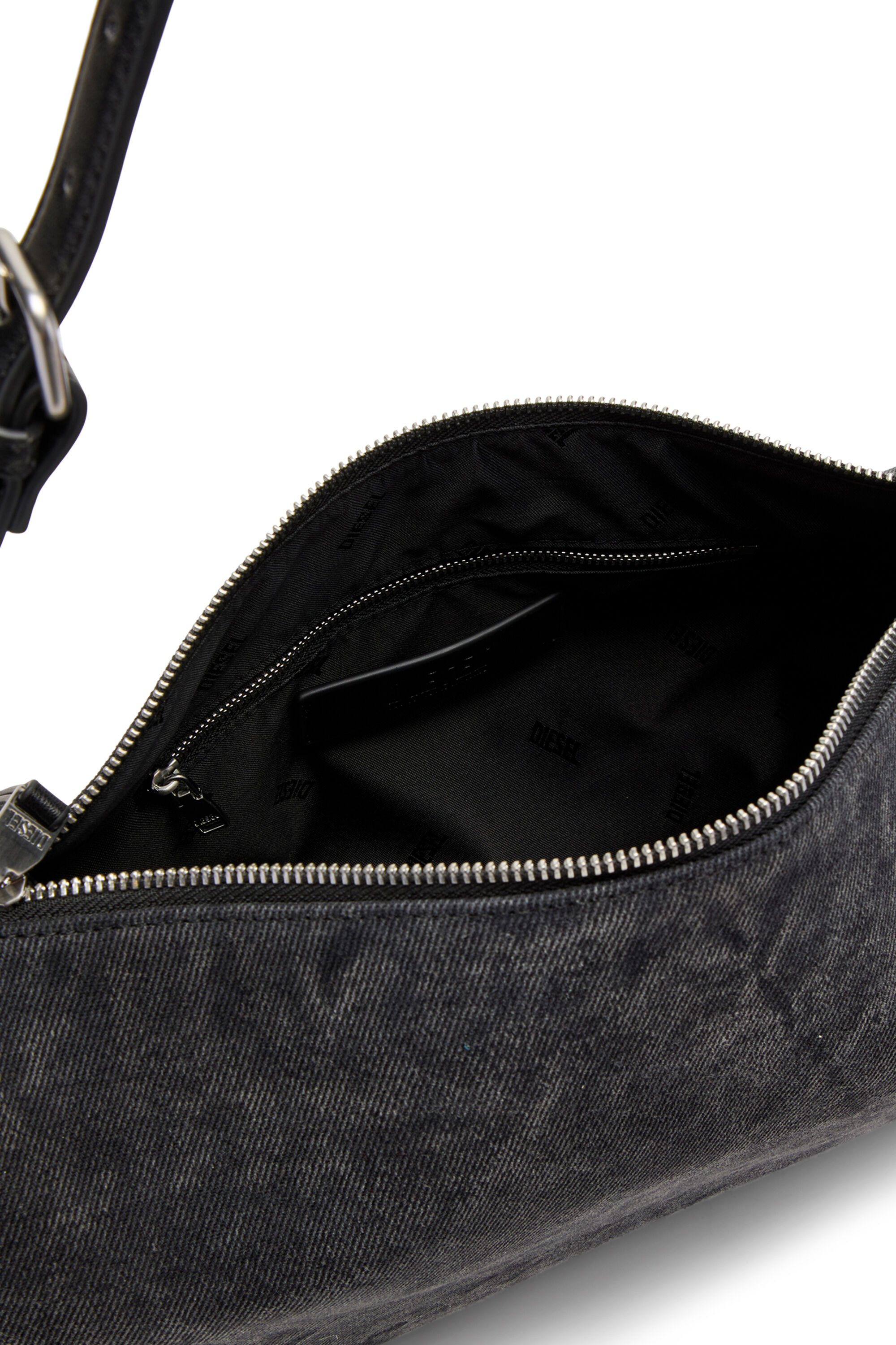 Diesel - LOAD-D SHOULDER BAG X, Unisex's Load-D-Shoulder bag with transparent Oval D sides in ブラック - 5
